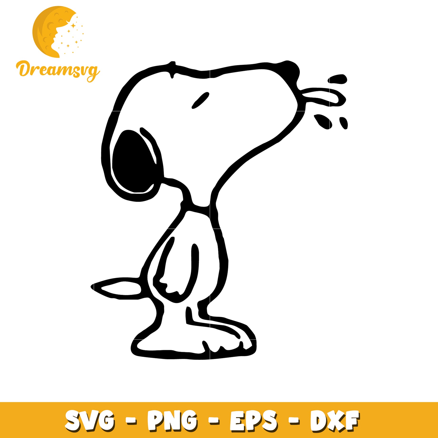 Snoopy Silhouette SVG Design for Crafts and Print