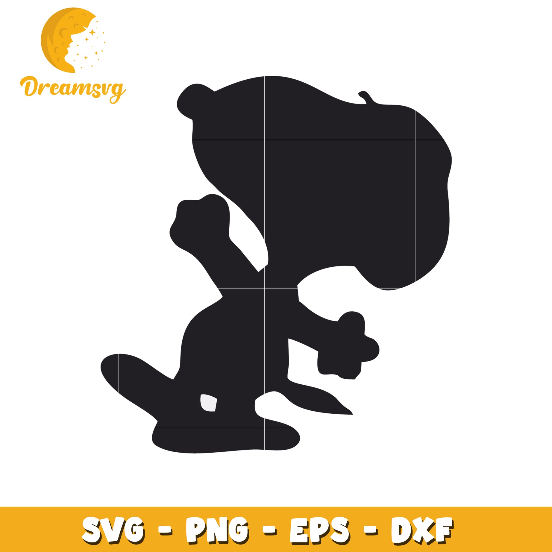 Snoopy Silhouette SVG File for Crafting and Design