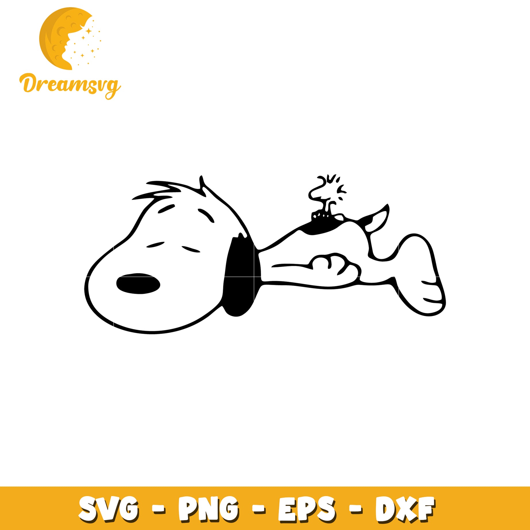 Snoopy Sleeping SVG Design for Crafting and Projects