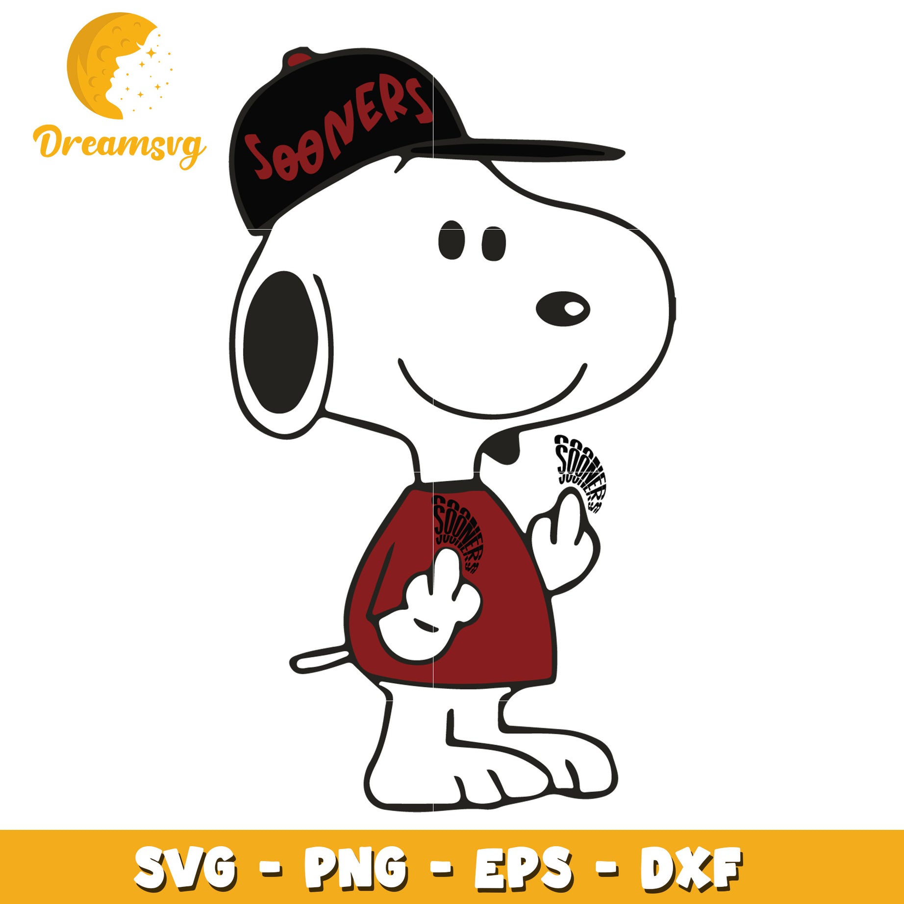 Snoopy Sooners SVG PNG EPS DXF Cut File