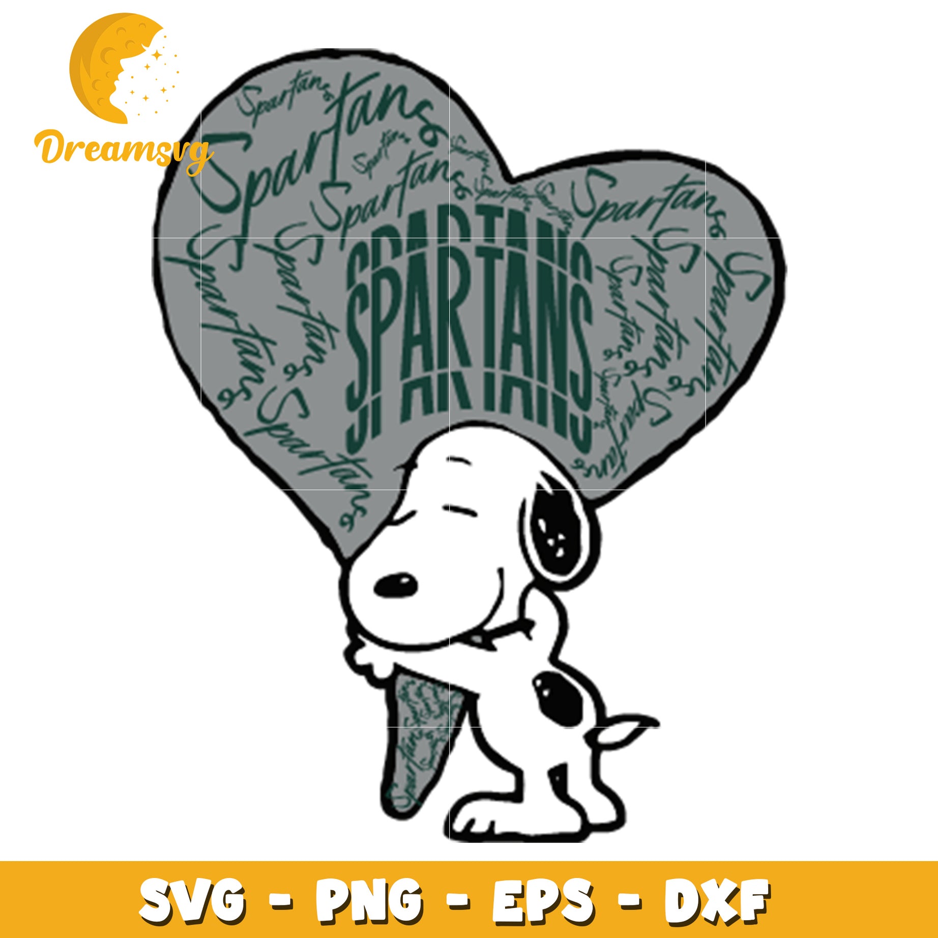 Snoopy Spartans Heart SVG PNG EPS DXF