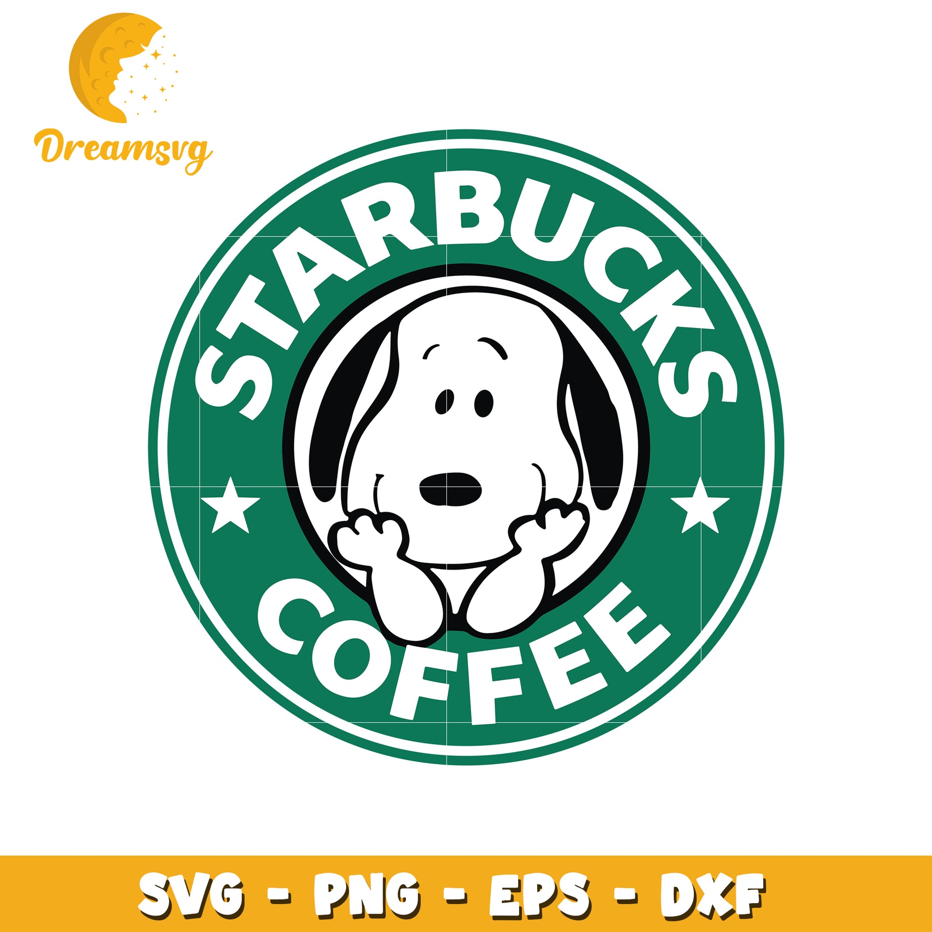 Snoopy Starbucks Coffee SVG PNG EPS DXF