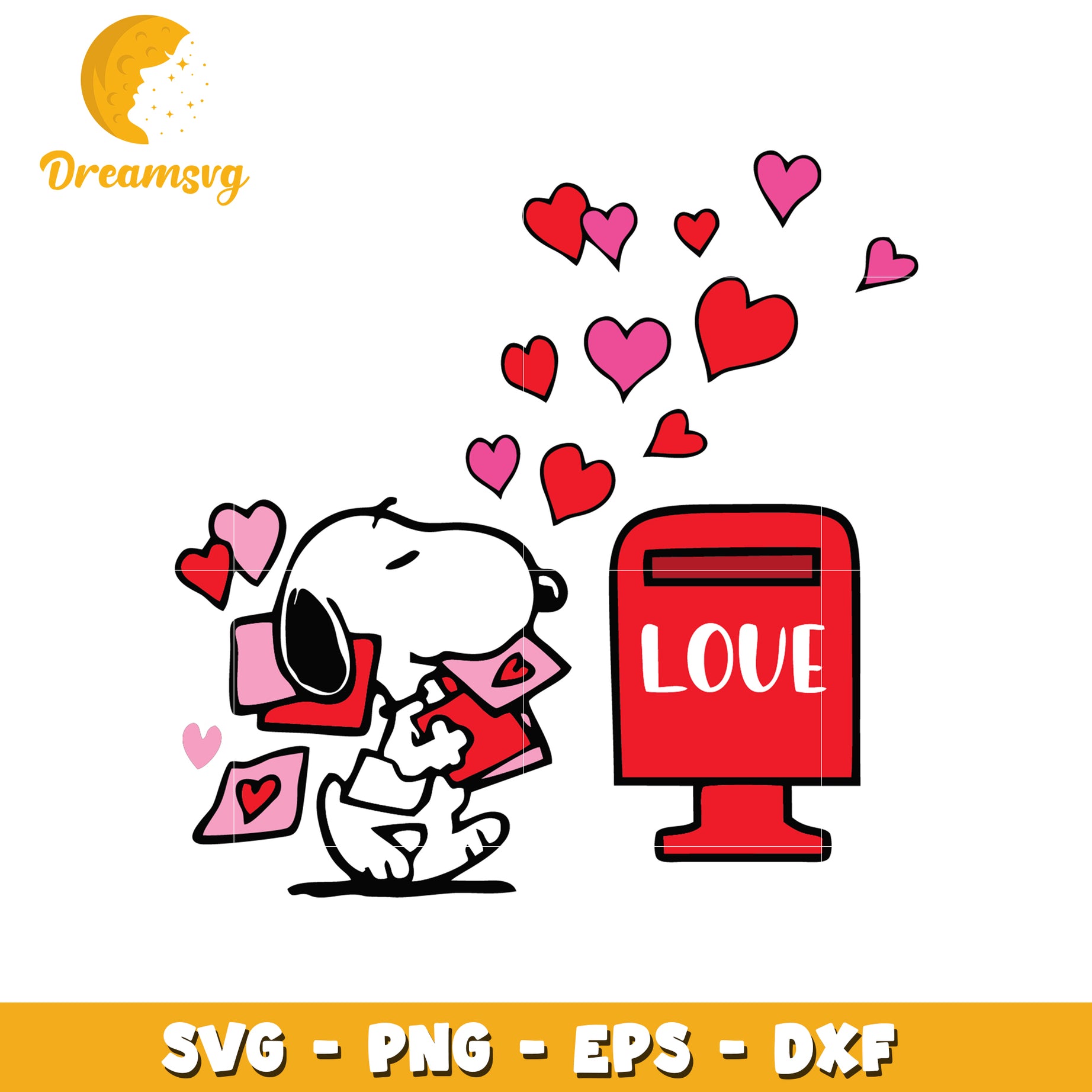 Snoopy Valentines SVG PNG EPS DXF