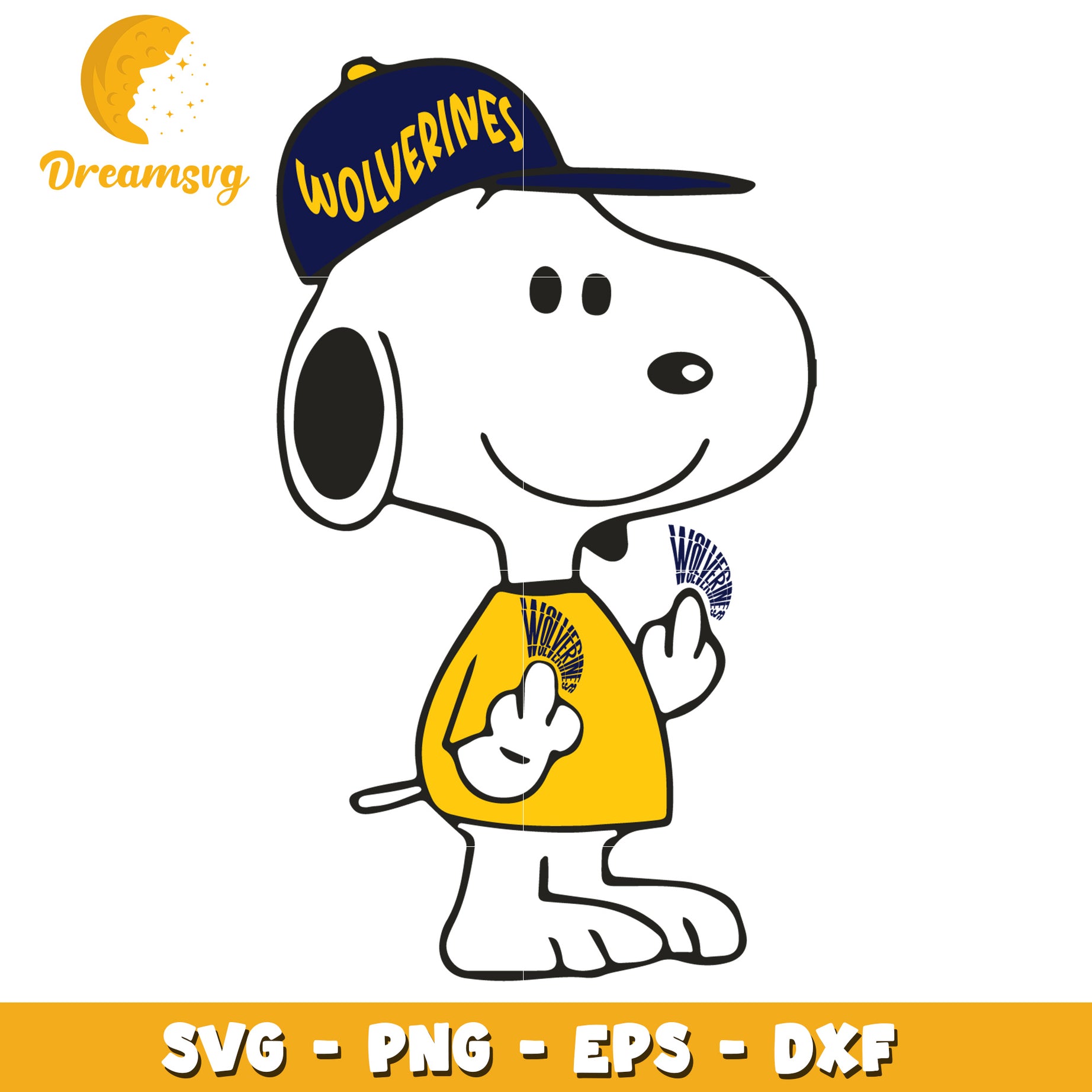 Snoopy Wolverines SVG PNG EPS DXF Cut File