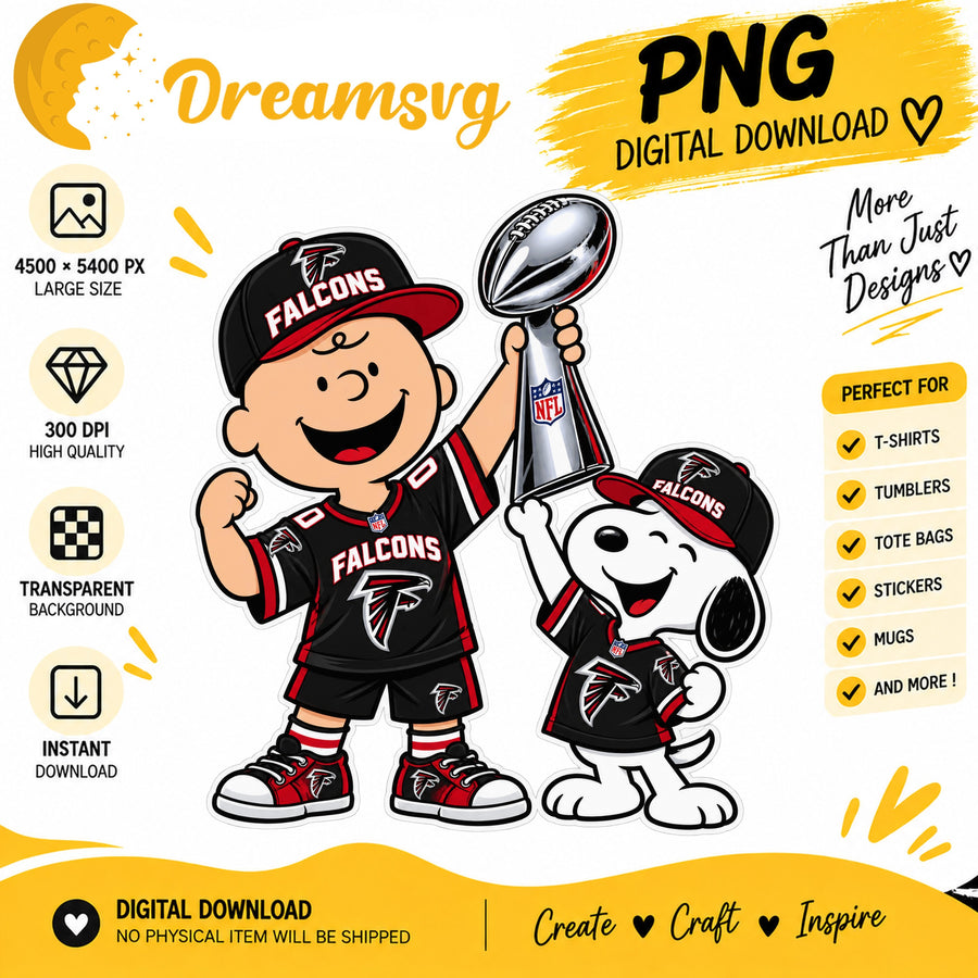 Snoopy Charlie Brown Atlanta Falcons Trophy Football PNG