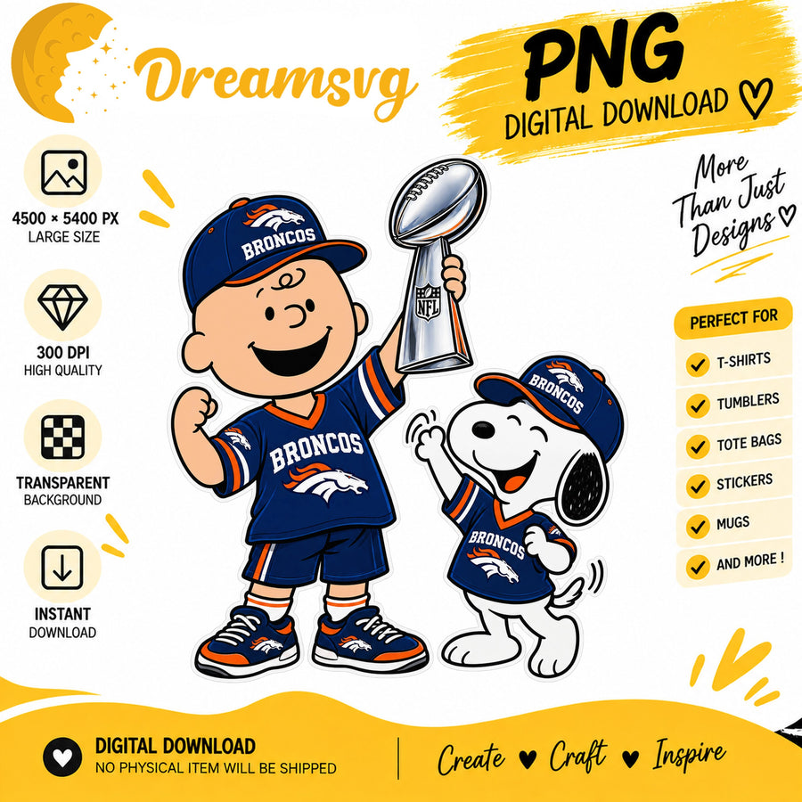 Snoopy Charlie Brown Denver Broncos Trophy Football PNG