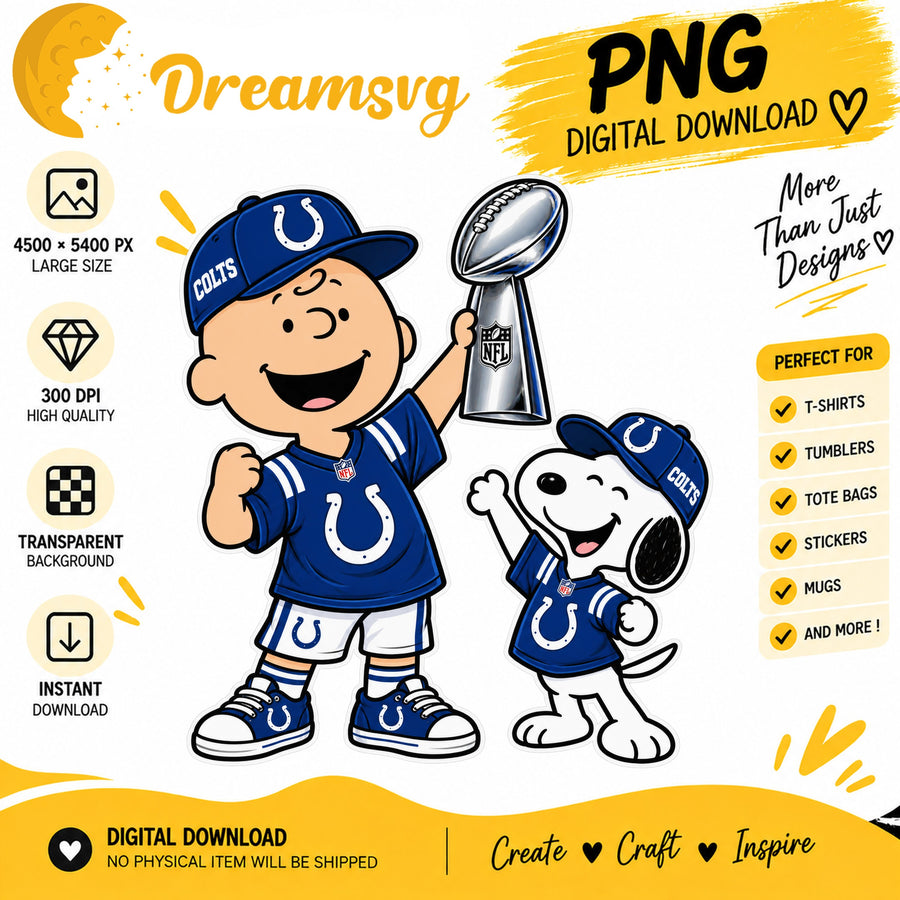 Snoopy Charlie Brown Indianapolis Colts Trophy Football PNG