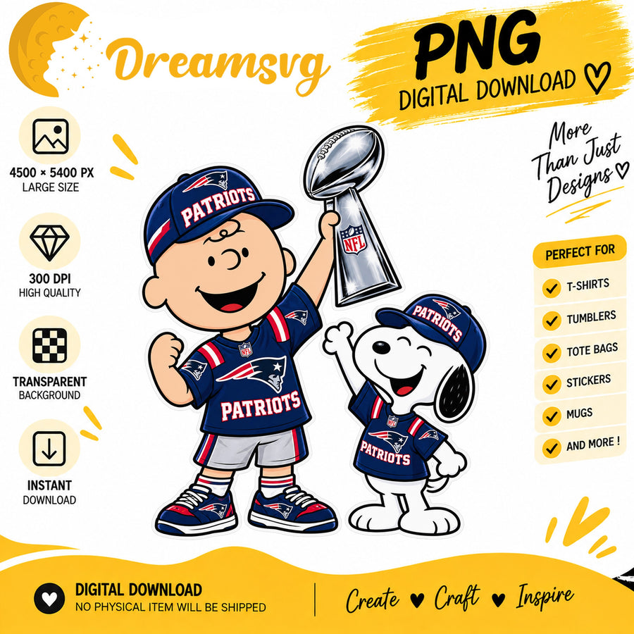 Snoopy Charlie Brown New England Patriots Trophy PNG