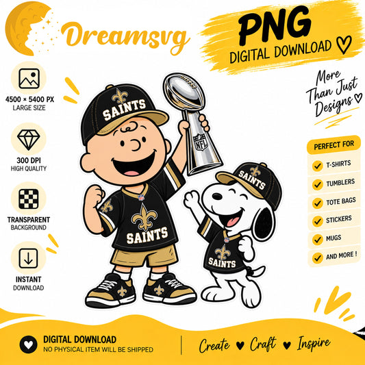 Snoopy Charlie Brown New Orleans Saints Trophy PNG