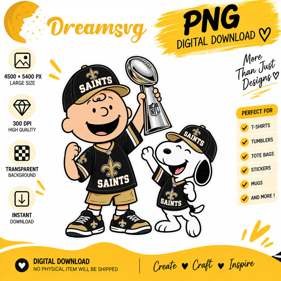 Snoopy Charlie Brown New Orleans Saints Trophy PNG