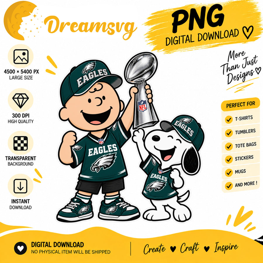 Snoopy Charlie Brown Philadelphia Eagles Trophy PNG