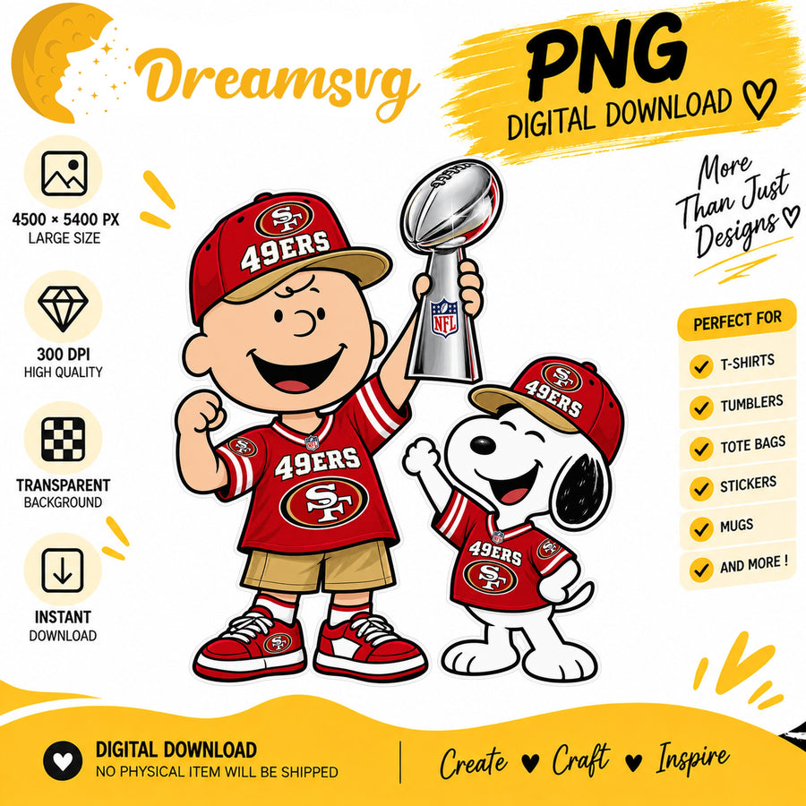 Snoopy Charlie Brown San Francisco 49ers Trophy PNG
