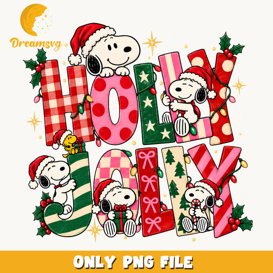 Snoopy Christmas Clipart, Red Green Plaid Holiday Joy, Concert Design