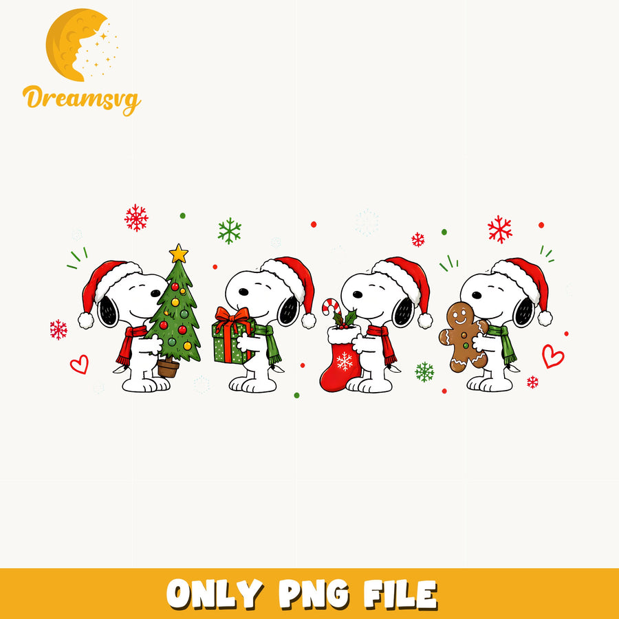 Snoopy Christmas Clipart, Santa Hat Gingerbread Candy Cane, Quote File