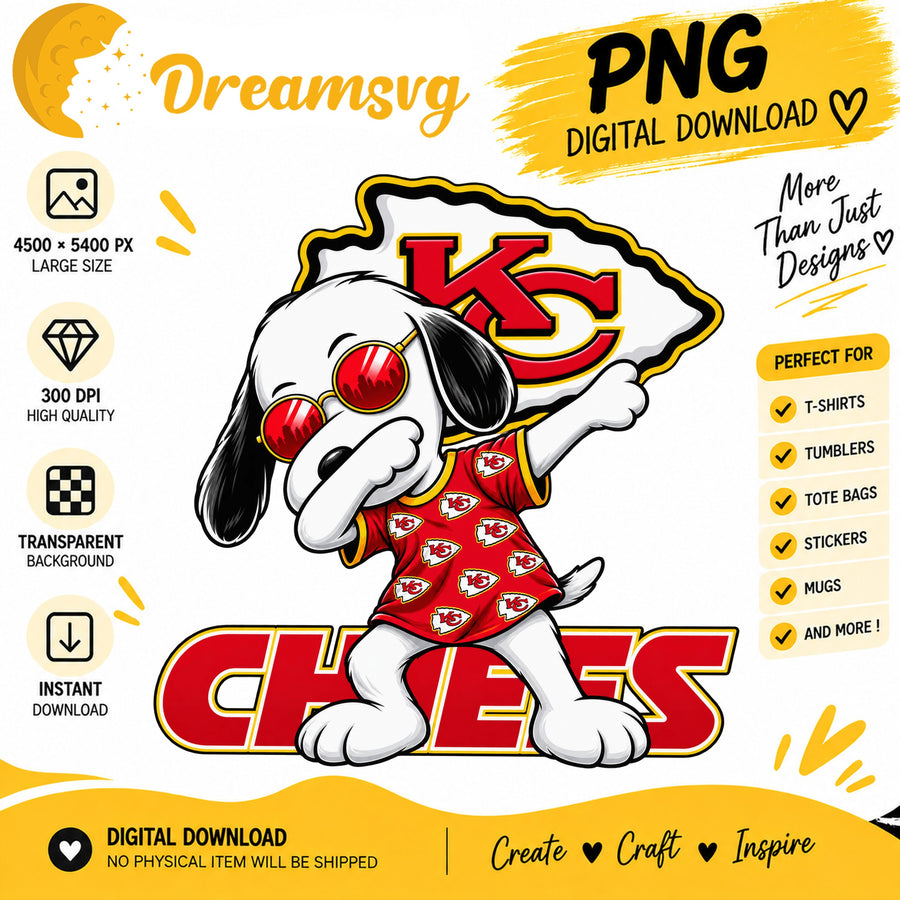 Snoopy Dabbing Kansas City Chiefs Football Fan PNG