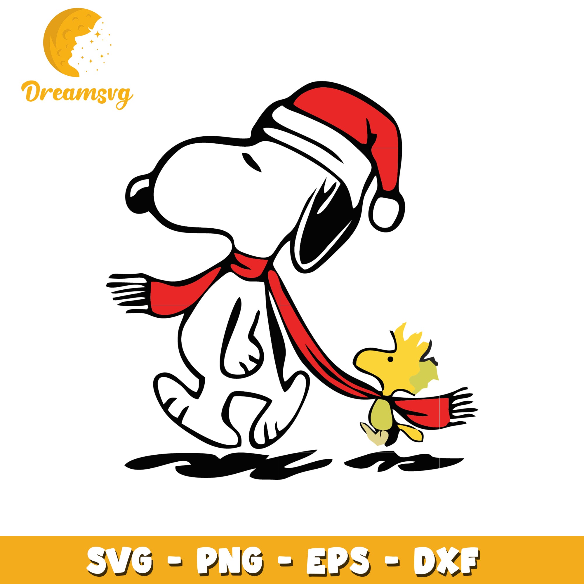 Snoopy and Woodstock Christmas SVG Design for Crafts