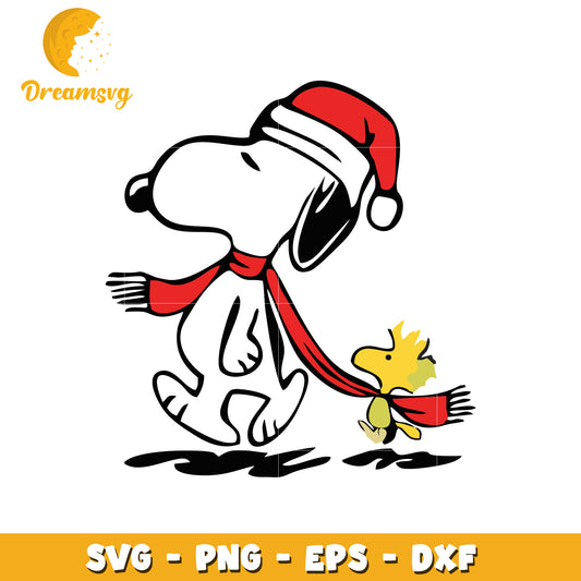 Snoopy and Woodstock Christmas SVG Design for Crafts