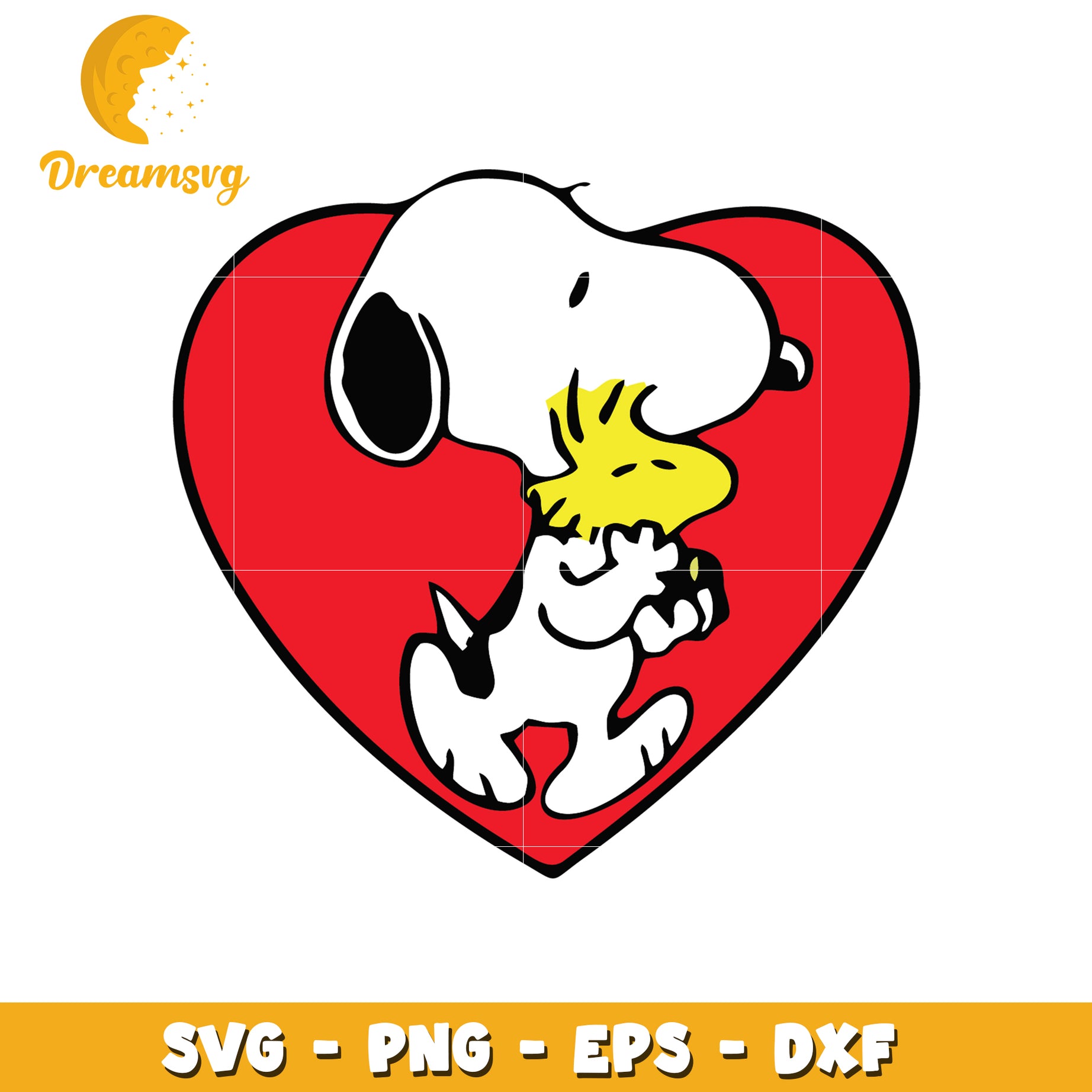 Snoopy and Woodstock Heart SVG Cut File