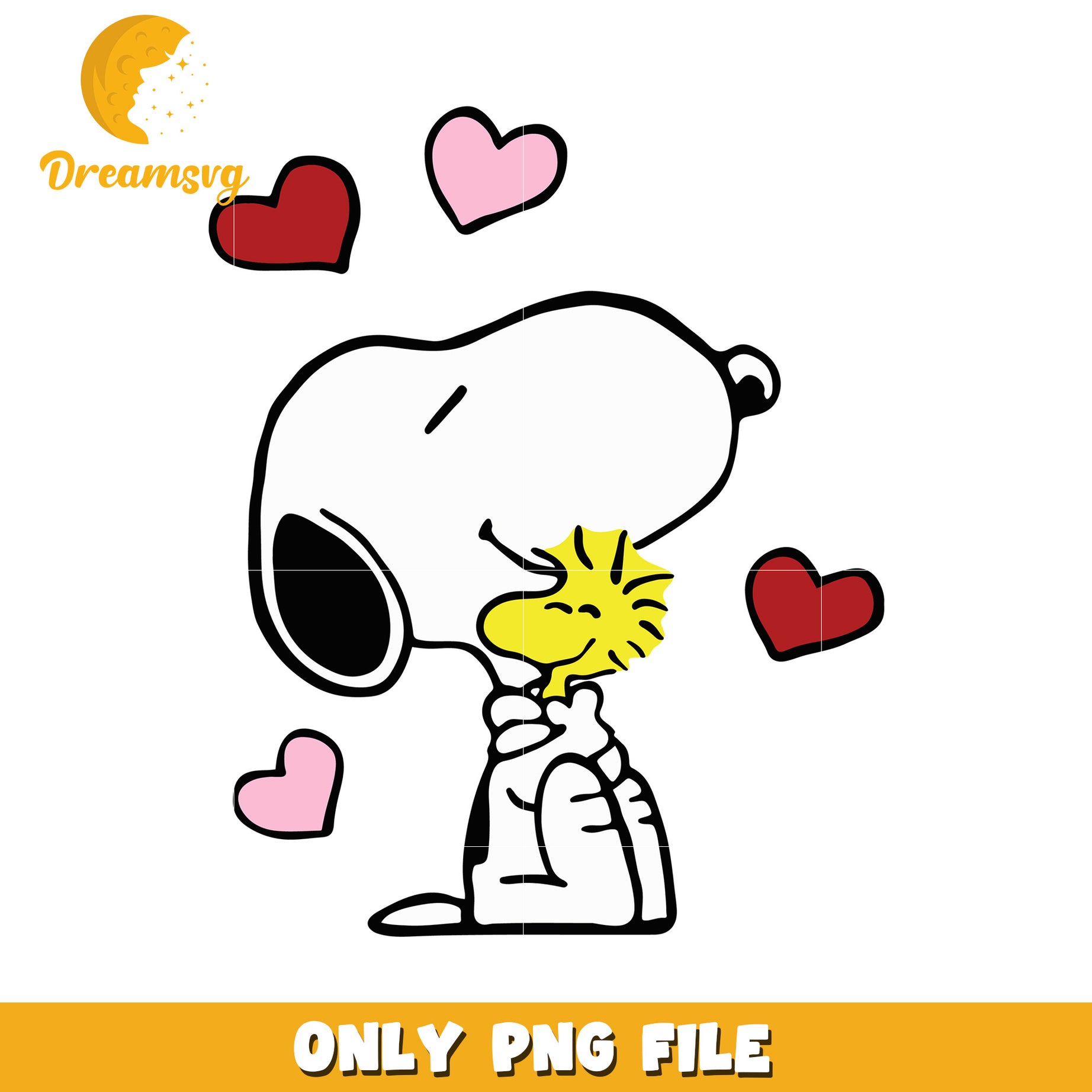 Snoopy and Woodstock Love PNG Graphic Download File