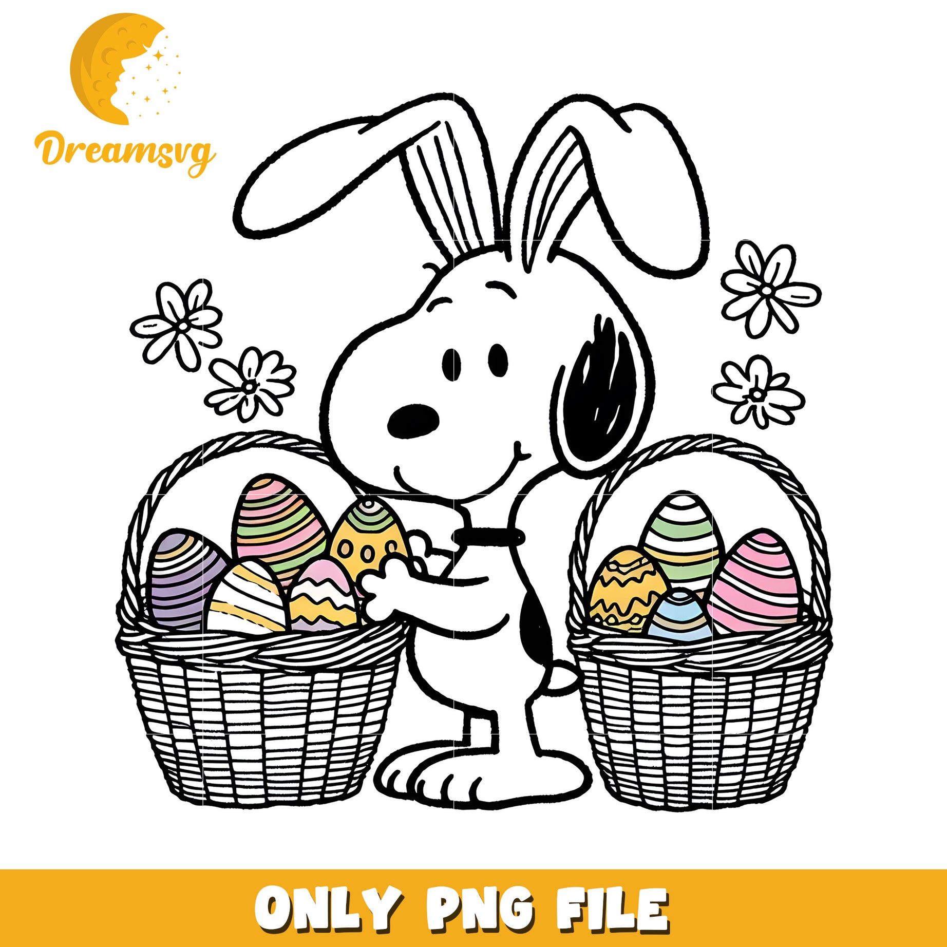 Snoopy character eastr bunny png, easter day png, cartoon png