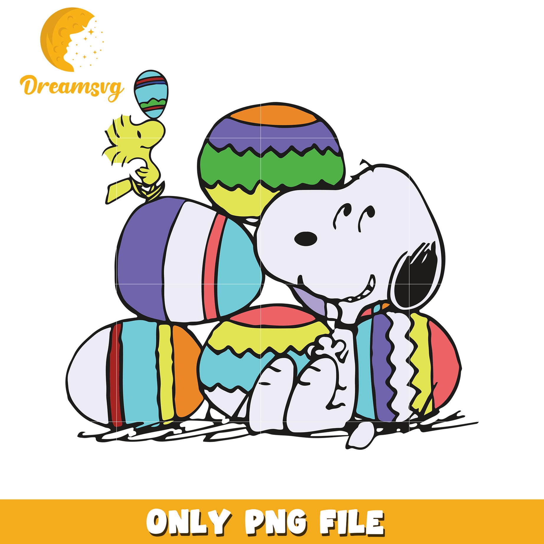 Snoopy dog and easter eggs costume png, easter eggs png, snoopy png