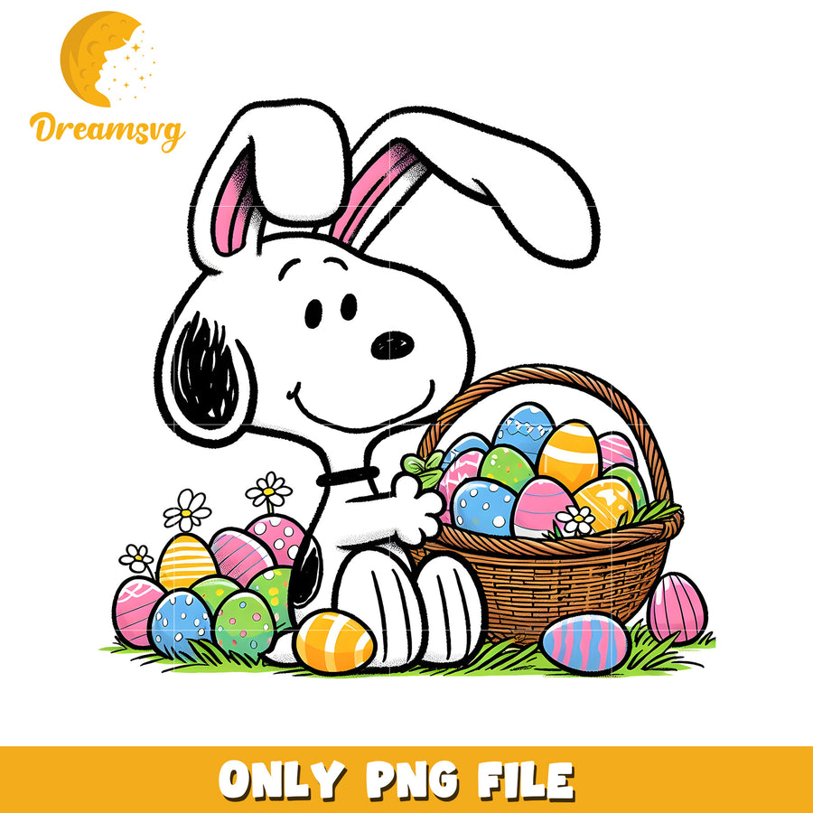 Snoopy dog easter eggs png, easter eggs png, snoopy dog png