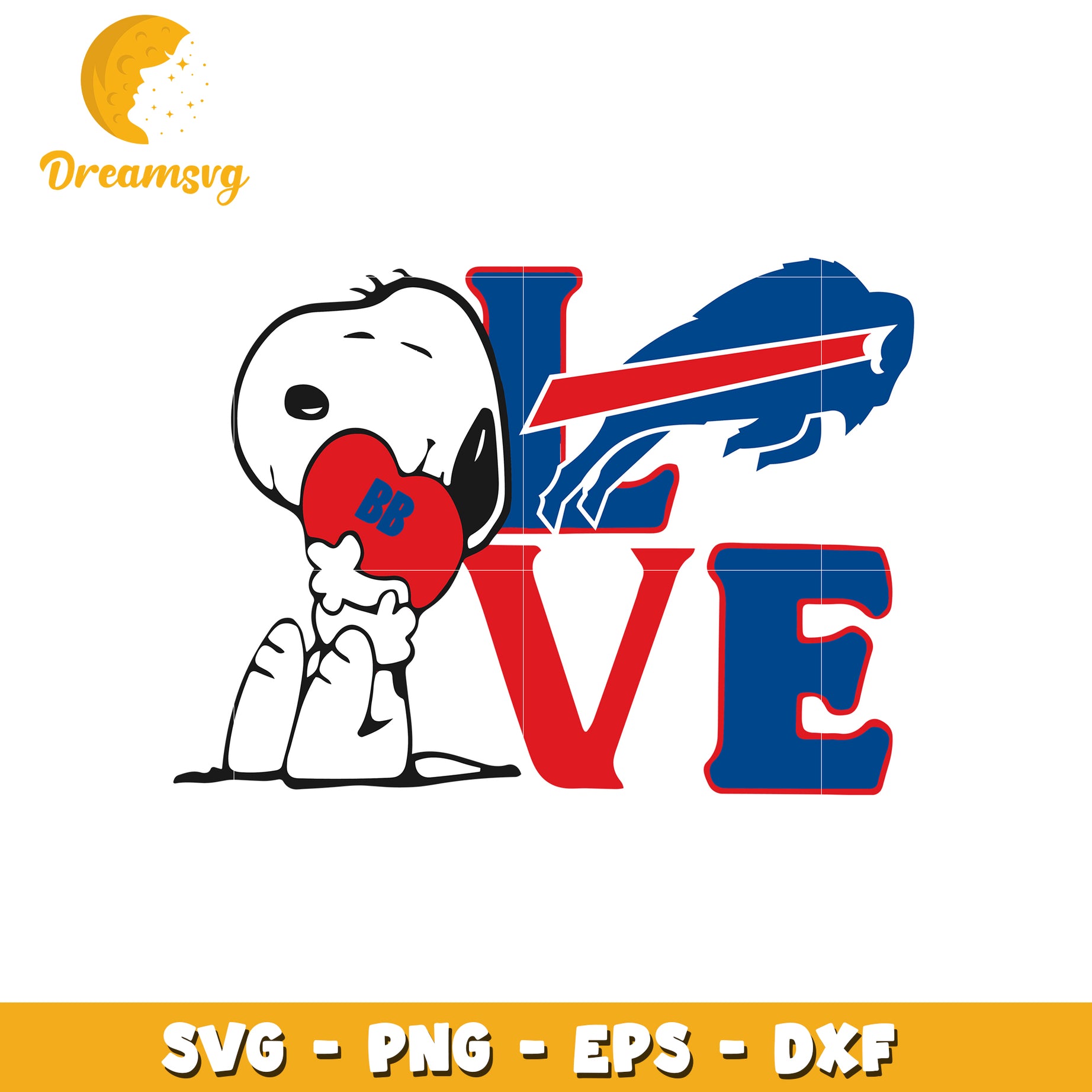 Snoopy hug heart love svg, Buffalo Bills svg, snoopy svg