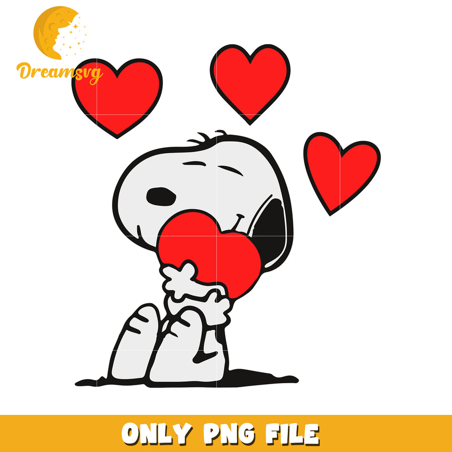 Snoopy with Hearts Cute PNG File for Your Projects