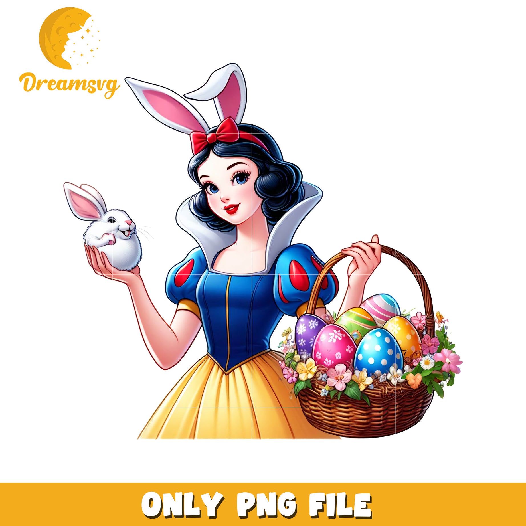 Snow White Easter PNG Bunny Eggs