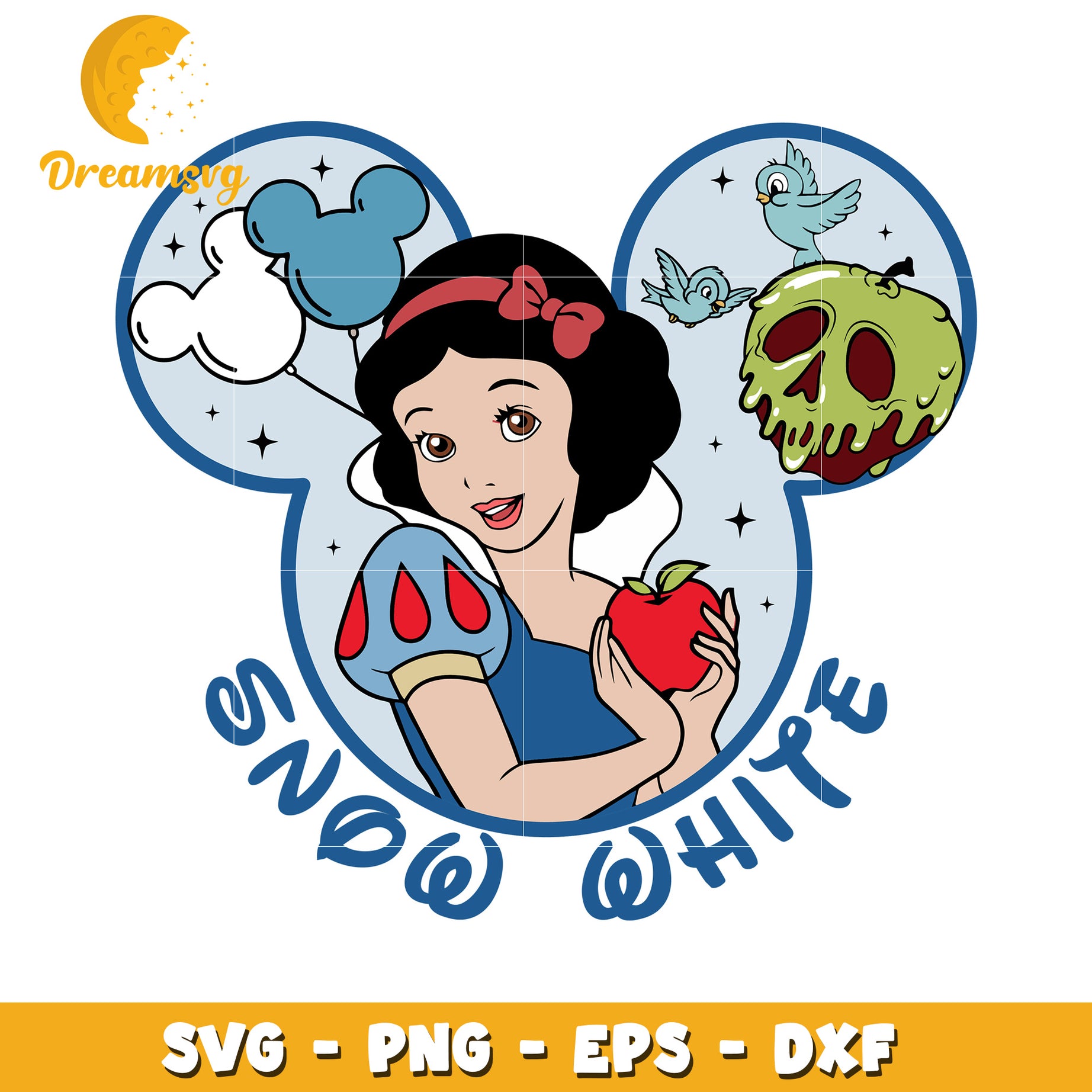 Snow White SVG PNG EPS DXF Cut File