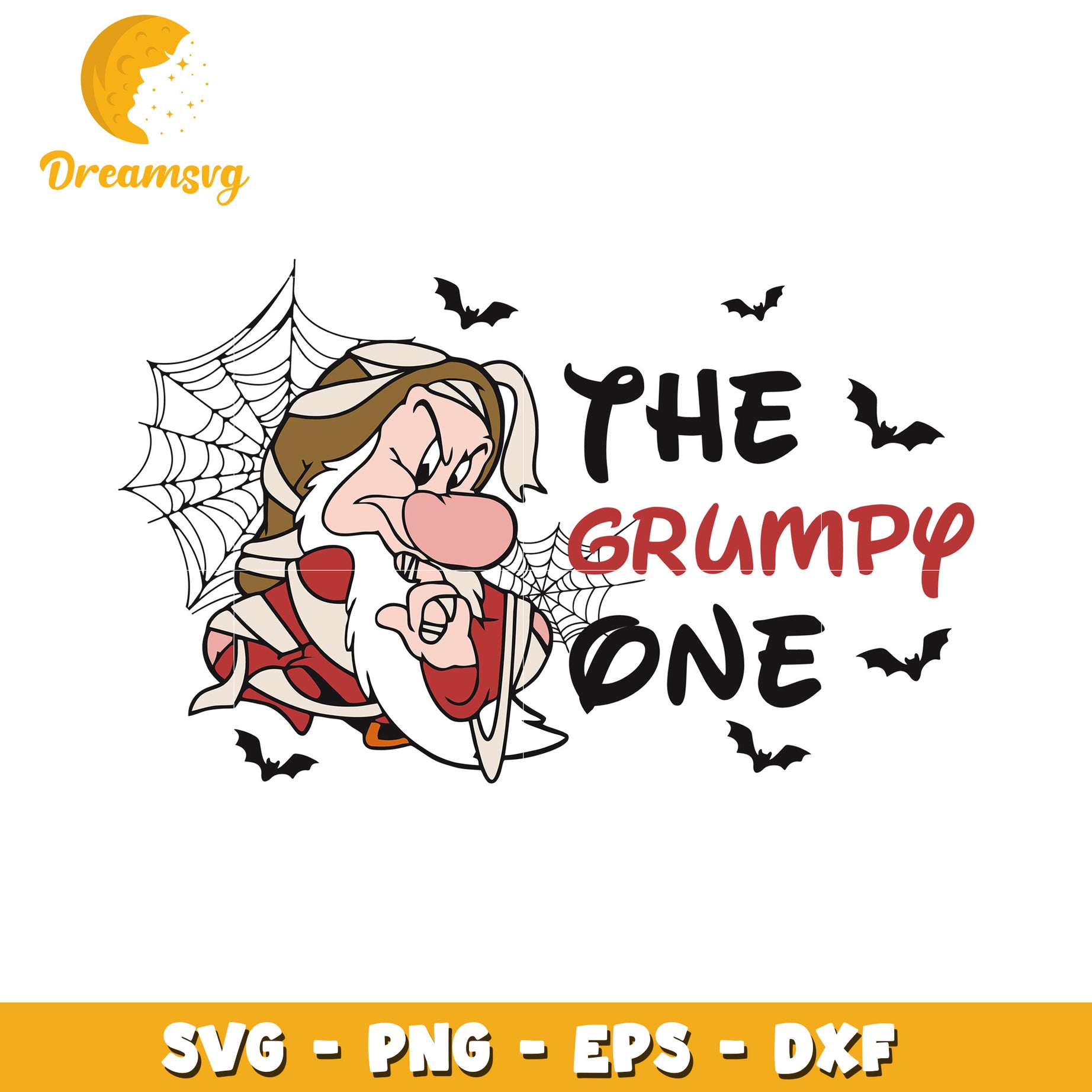 Snow White the grumpy one Dwarf svg, Disney friends halloween vibes svg