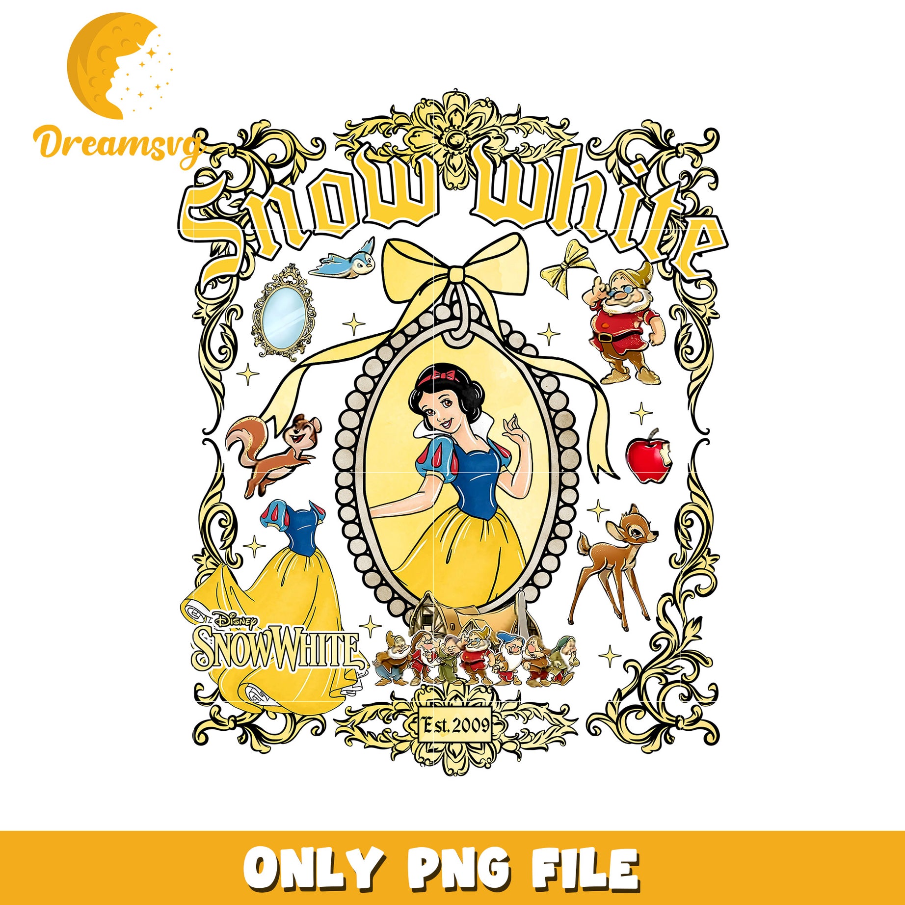 Snow white characters png, disney toys png, disney movie png