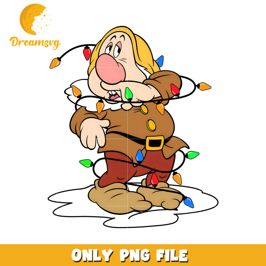 Snow white gnome png, disney night png, winter sparkle png