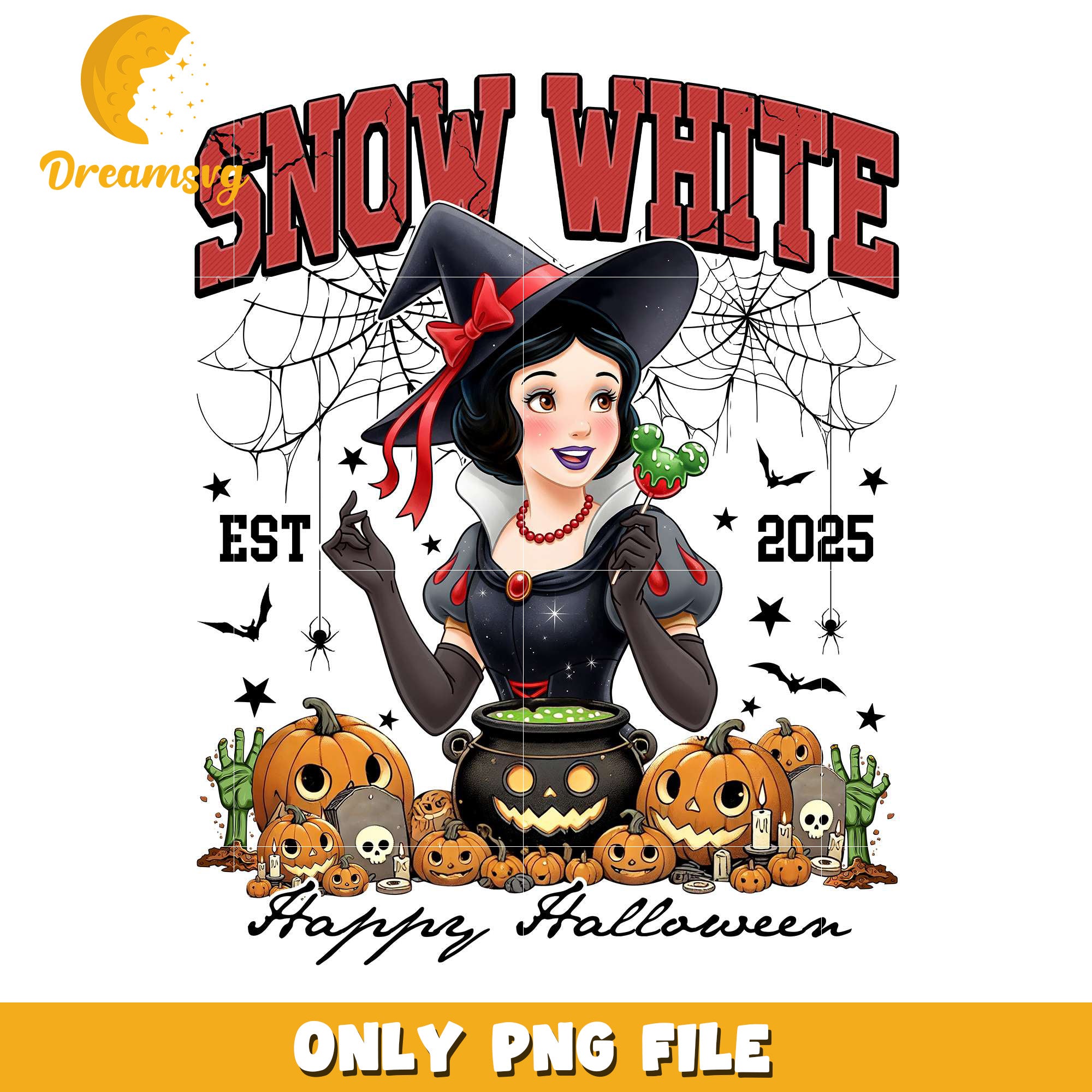 Snow white halloween design png, halloween characters​ png, halloween design png