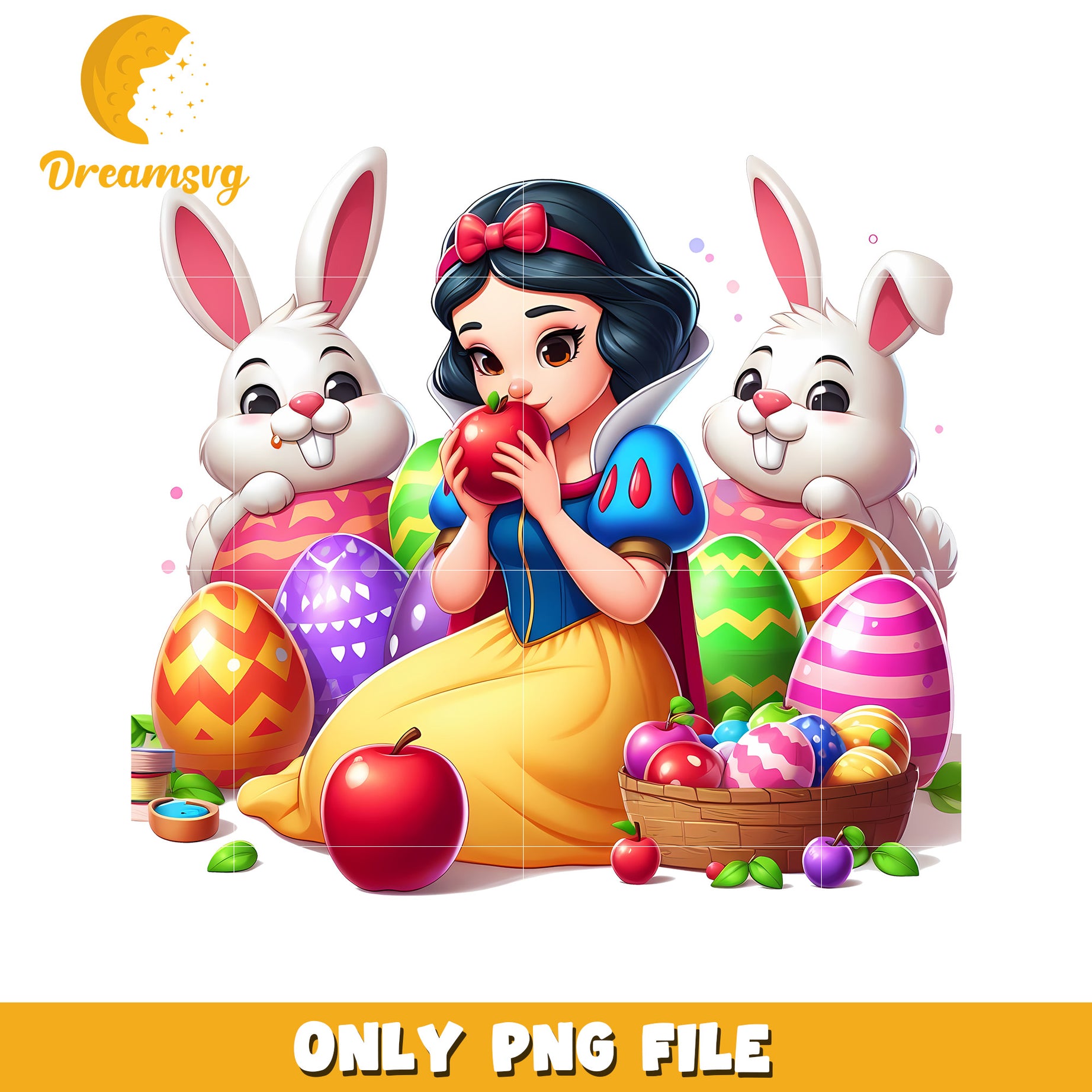 Snow white on easter day png, easter day png, disney character png