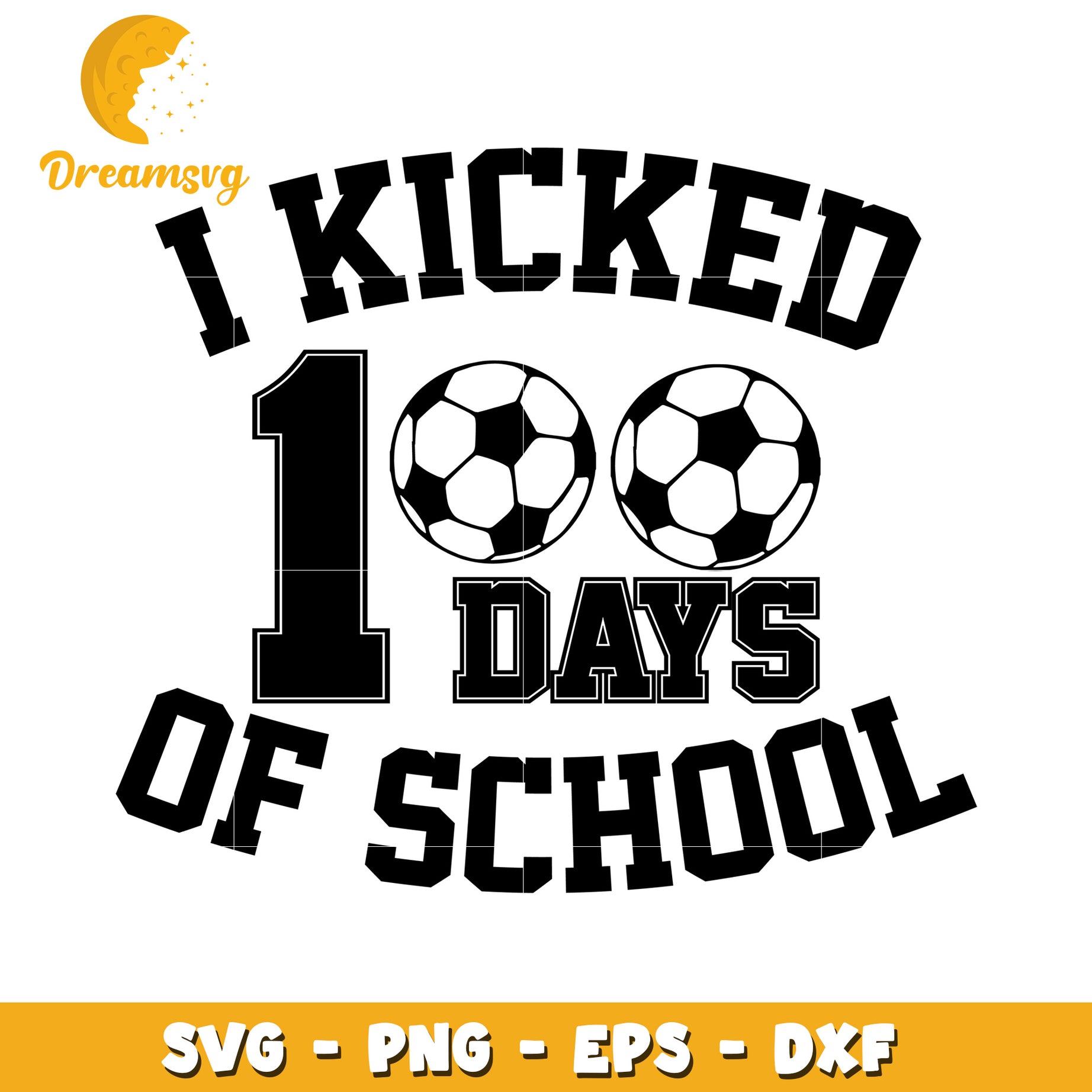 Soccer 100 Days School SVG Cut File