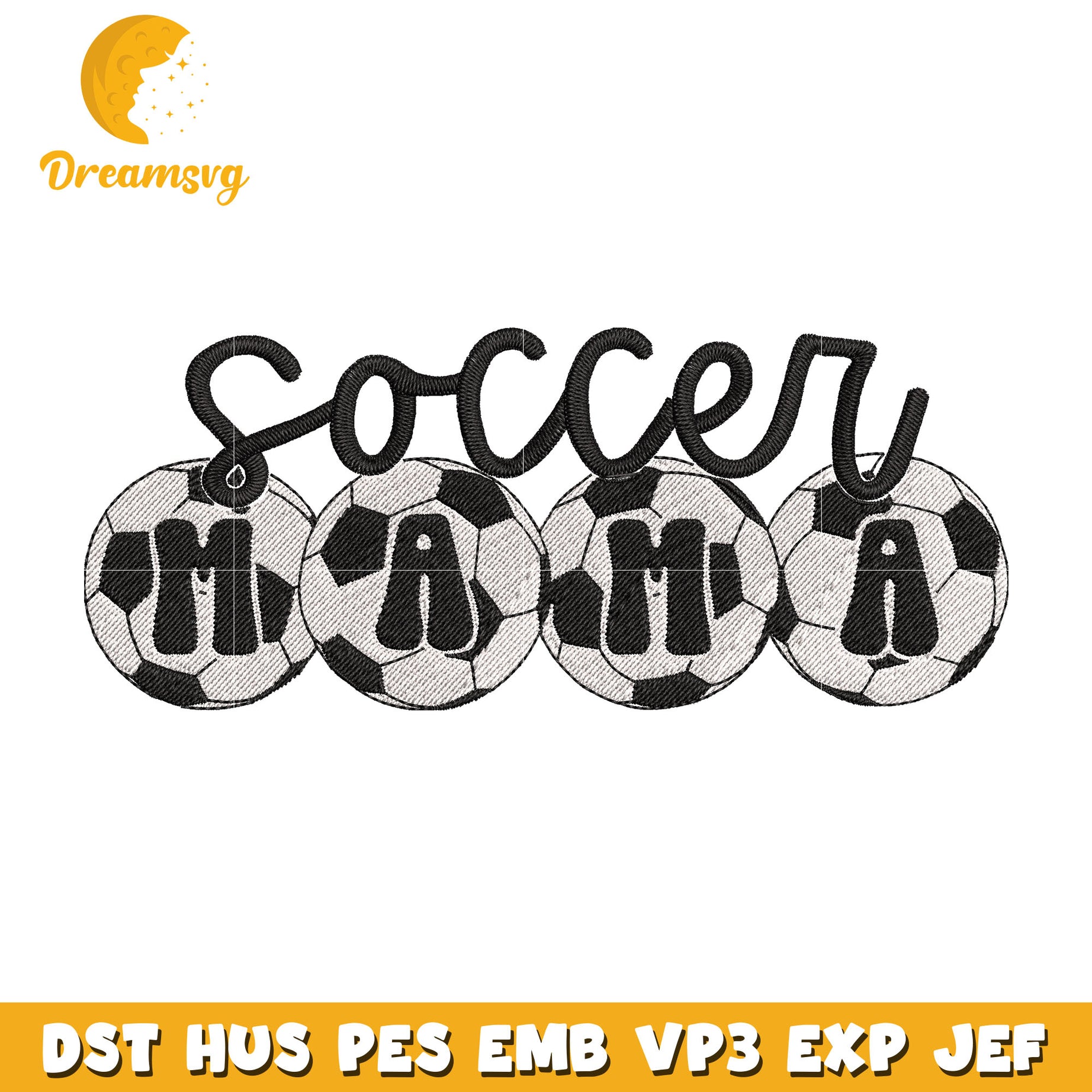 Soccer mama embroidery design