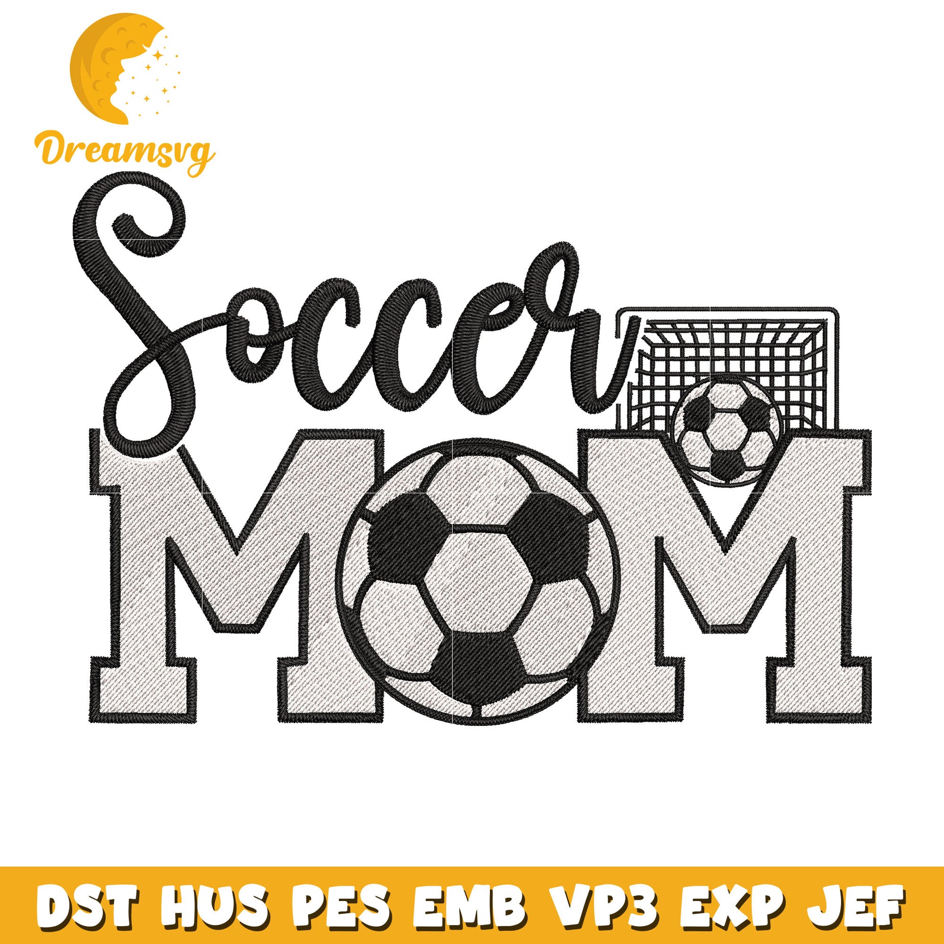 Soccer mom embroidery design