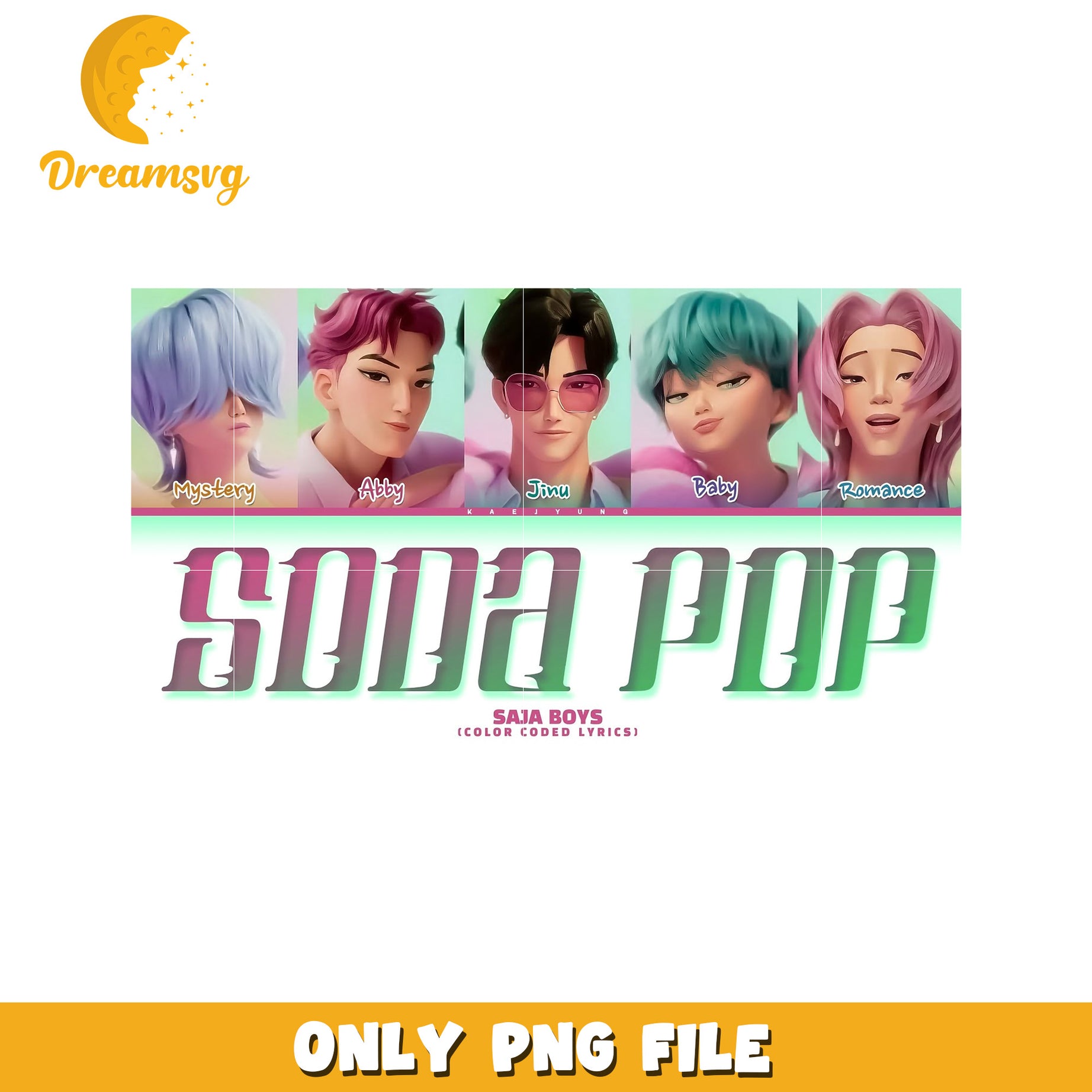 Soda pop saja boys png, kpop cartoon png, kpop demon hunters png