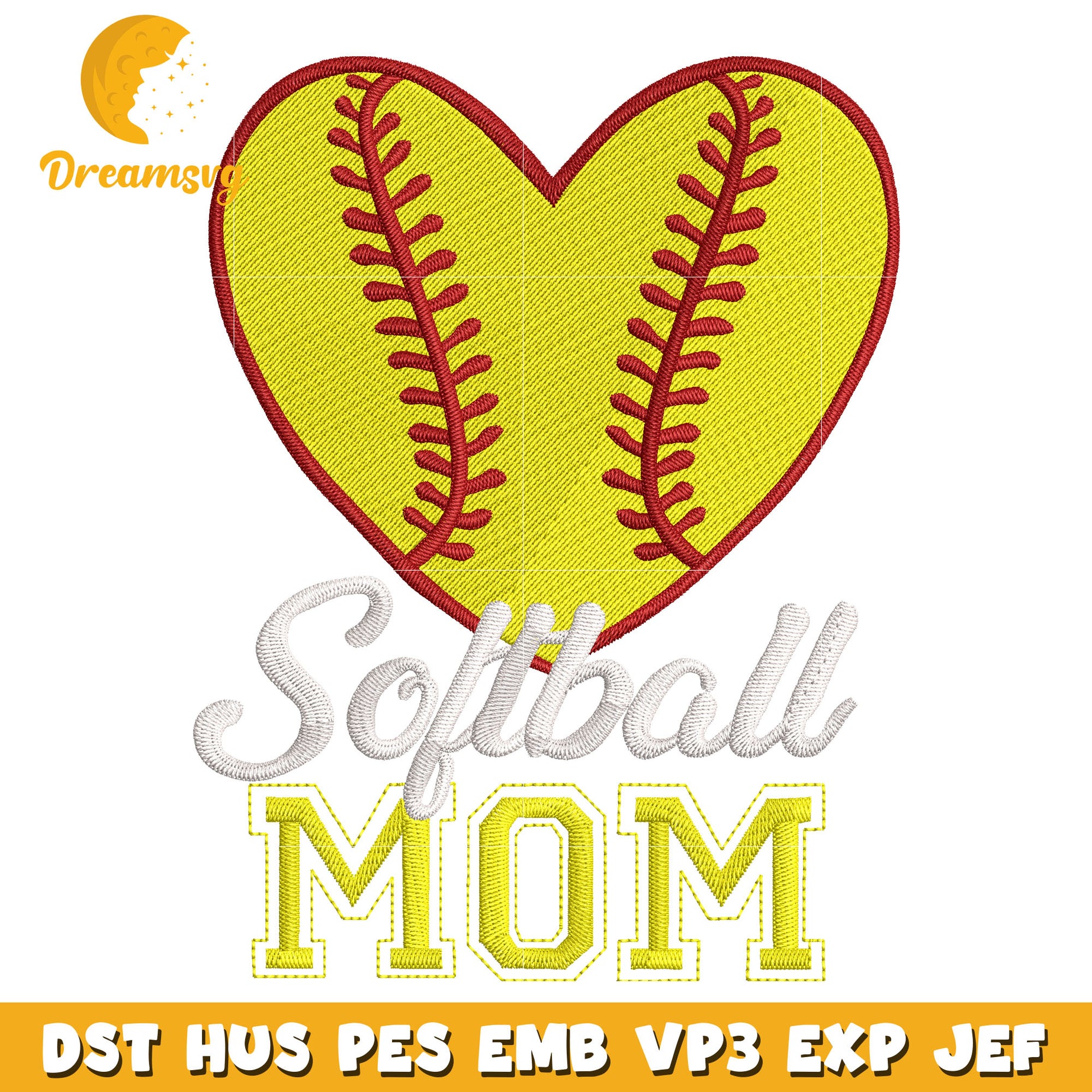 Softball mom embroidery design