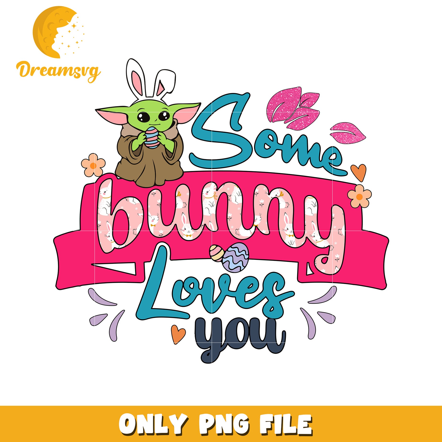 Some bunny loves you png, easter day bunny png, baby yoda png