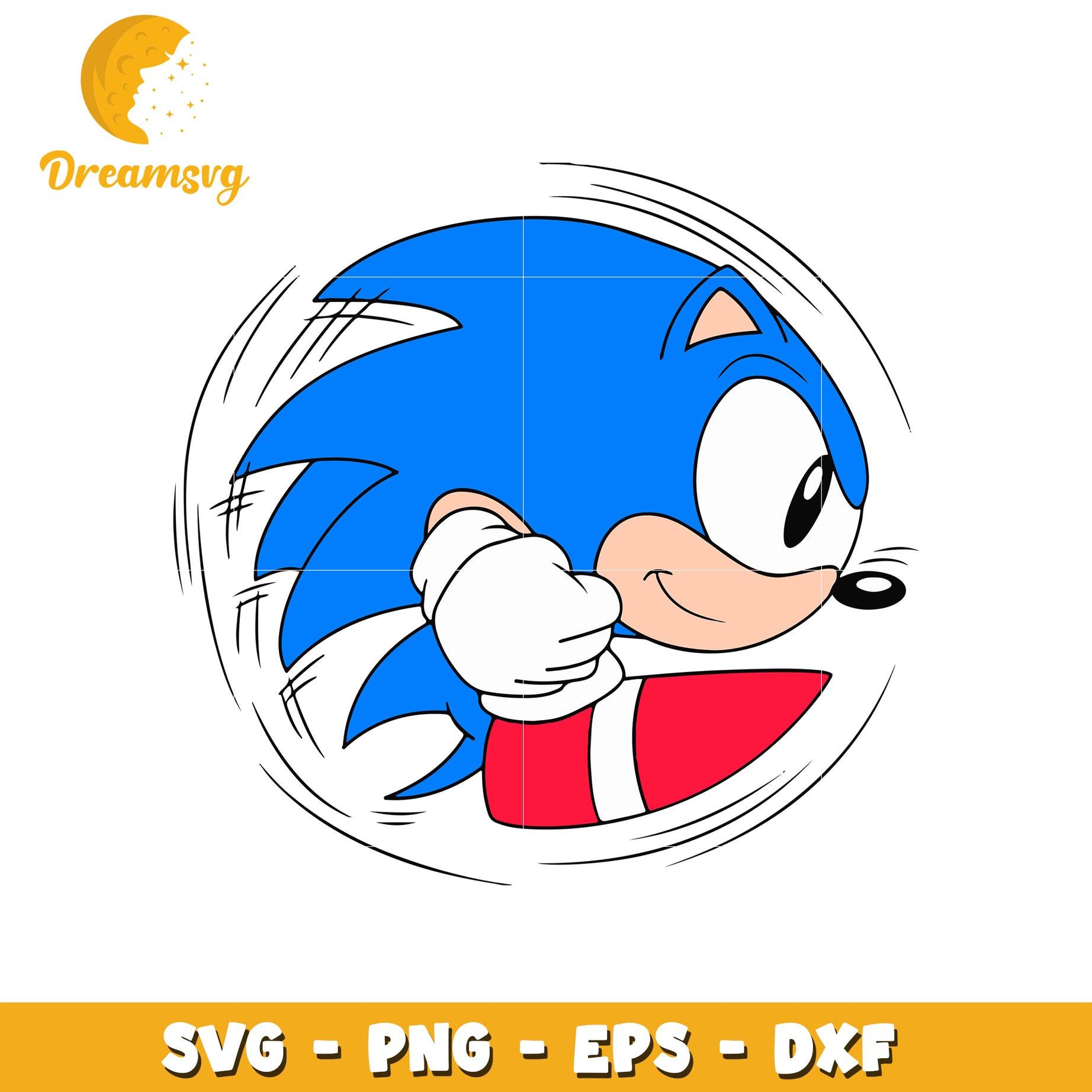 Sonic Spin SVG PNG EPS DXF Cut File