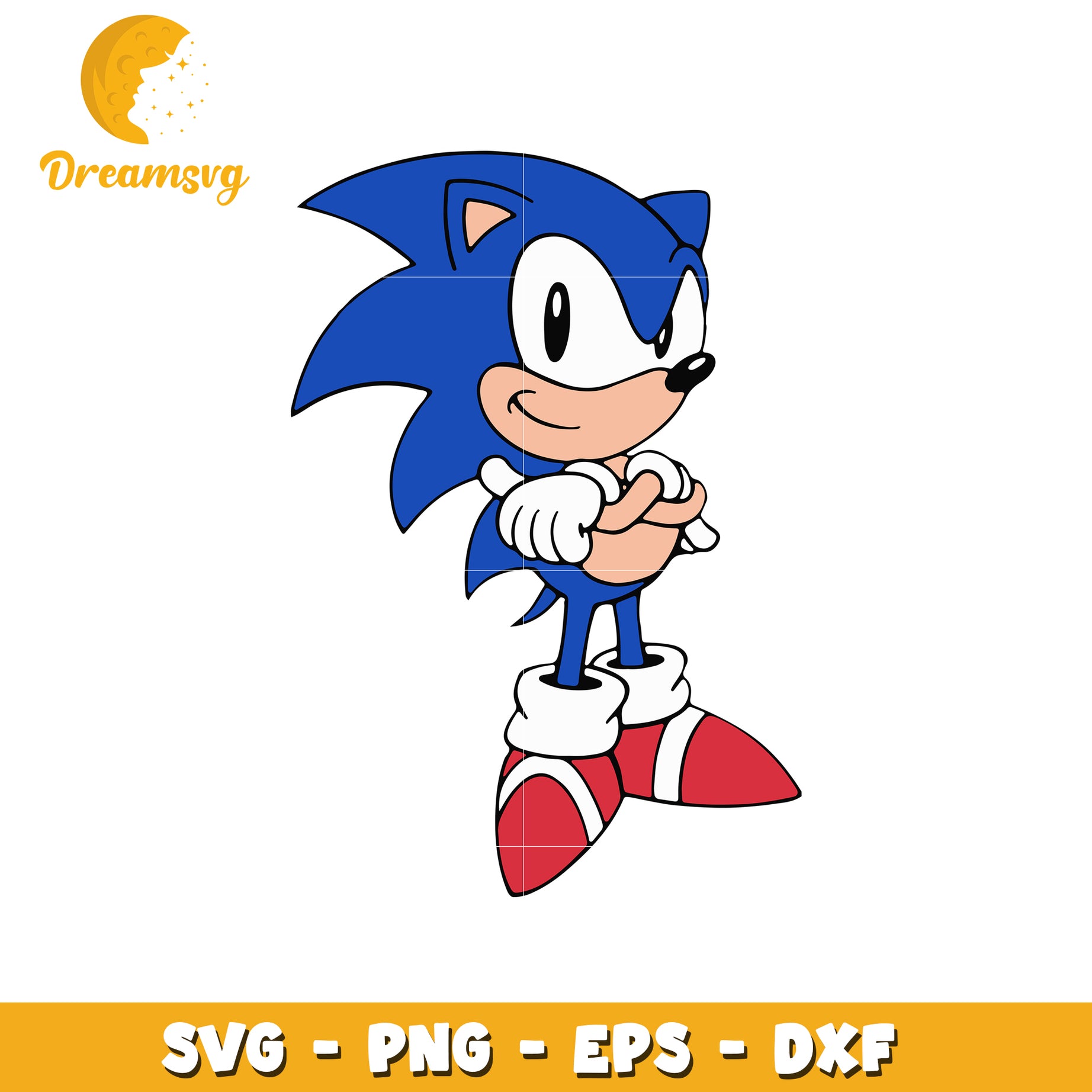 Sonic The Hedgehog SVG Cut File PNG EPS DXF