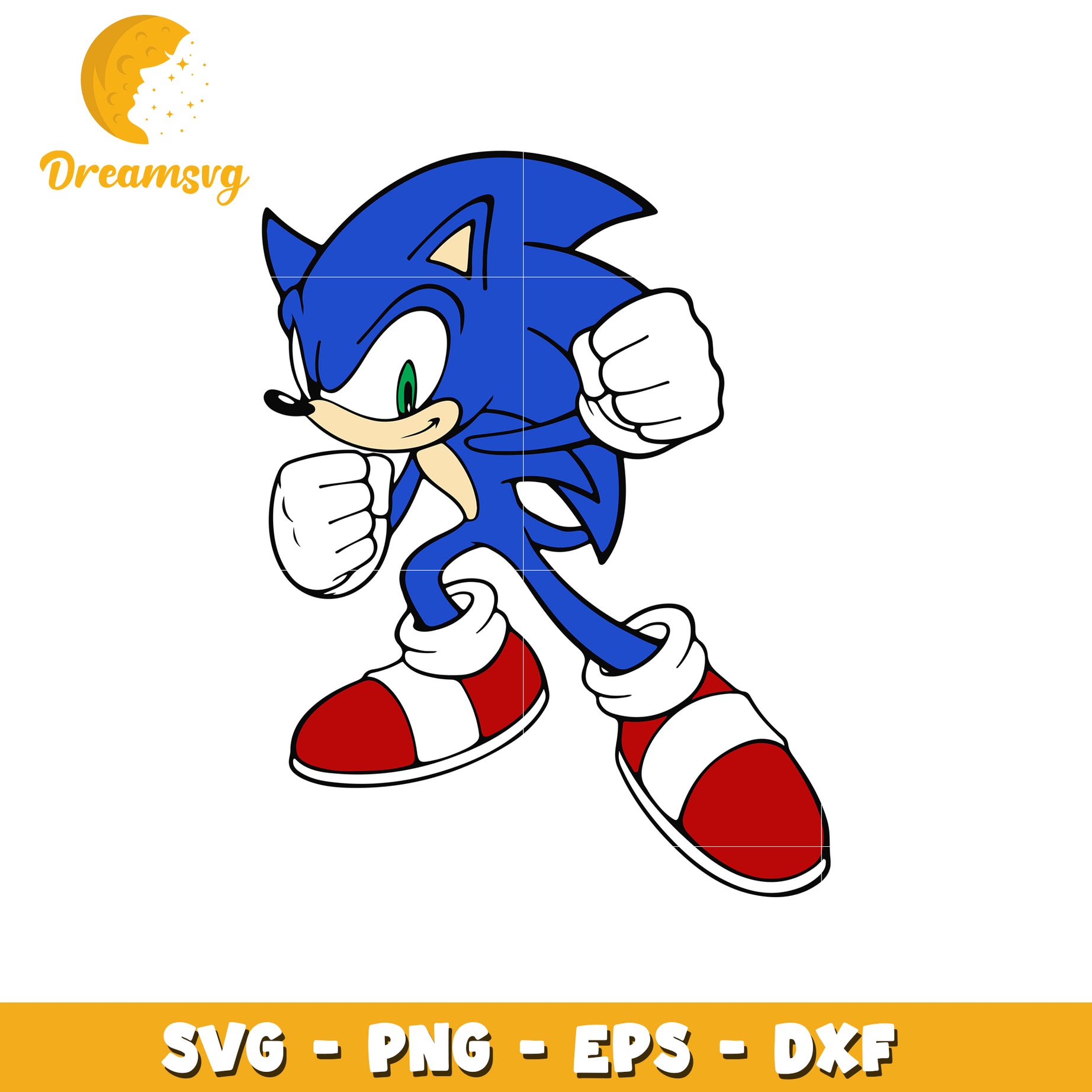 Sonic The Hedgehog SVG PNG EPS DXF Cut File