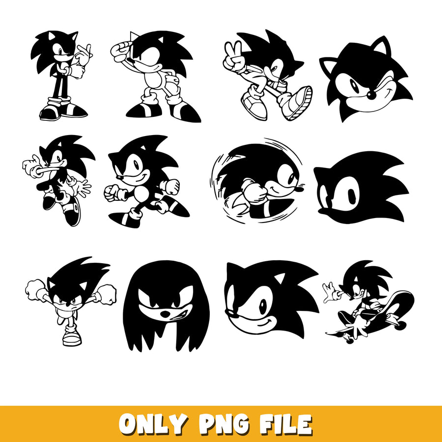 Sonic the hedgehog character black png, Sonic bundle png, cartoon png 