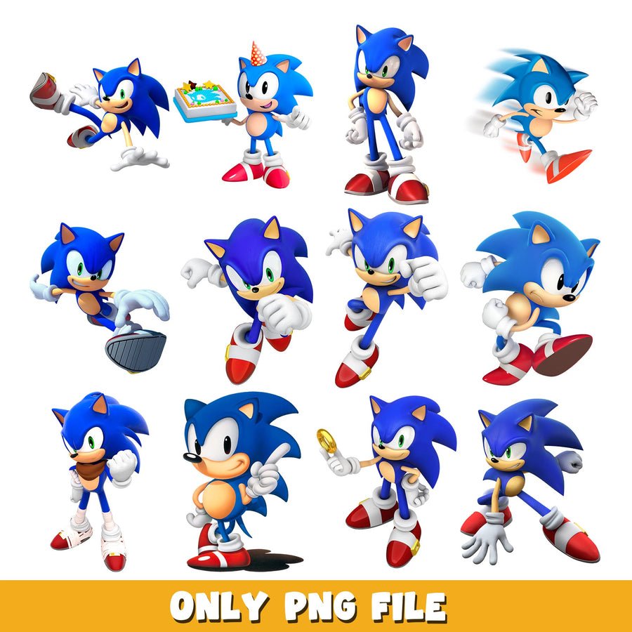 Sonic character png, Sonic bundle png, cartoon png  