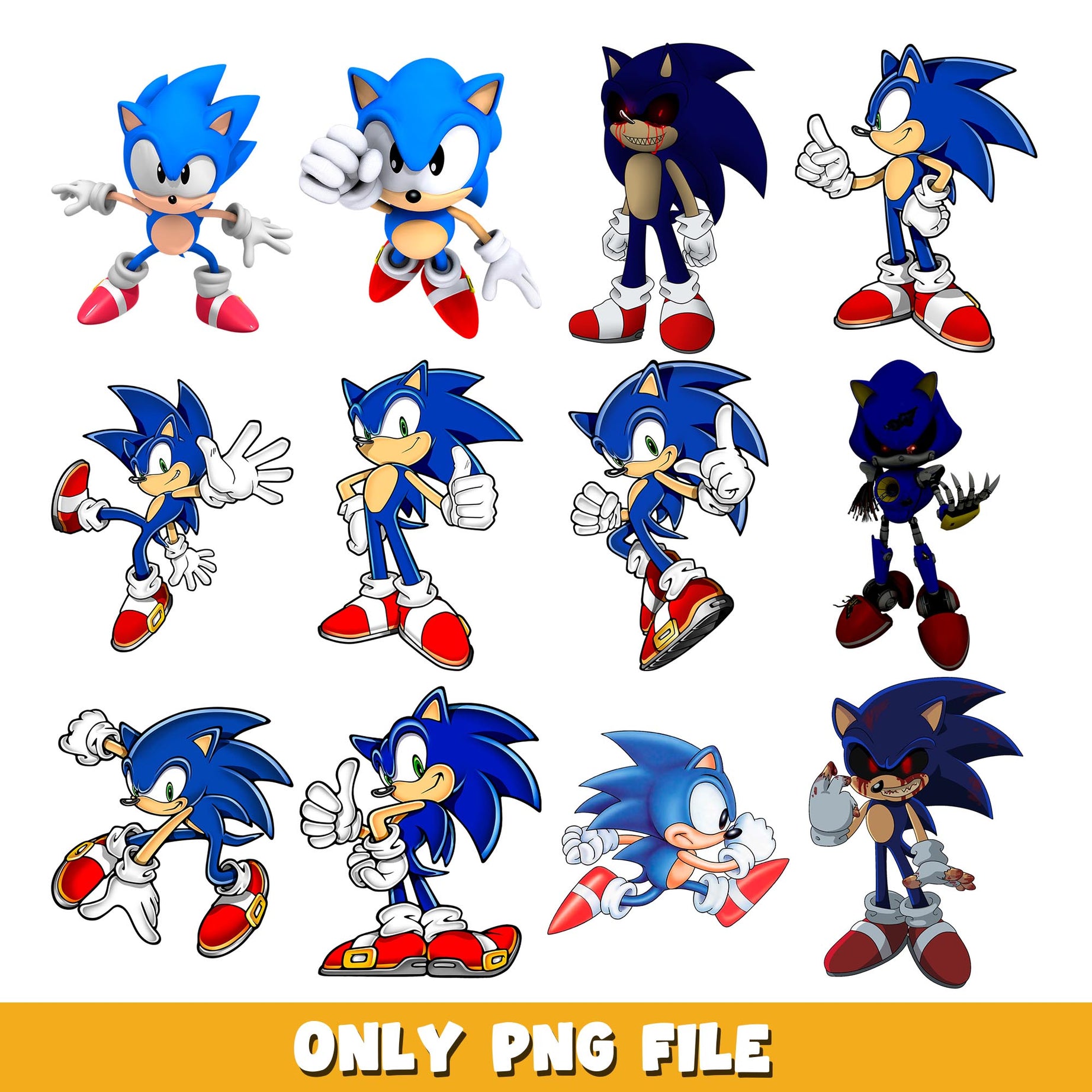 Sonic the hedgehog blue characters png, Sonic bundle png, cartoon png 