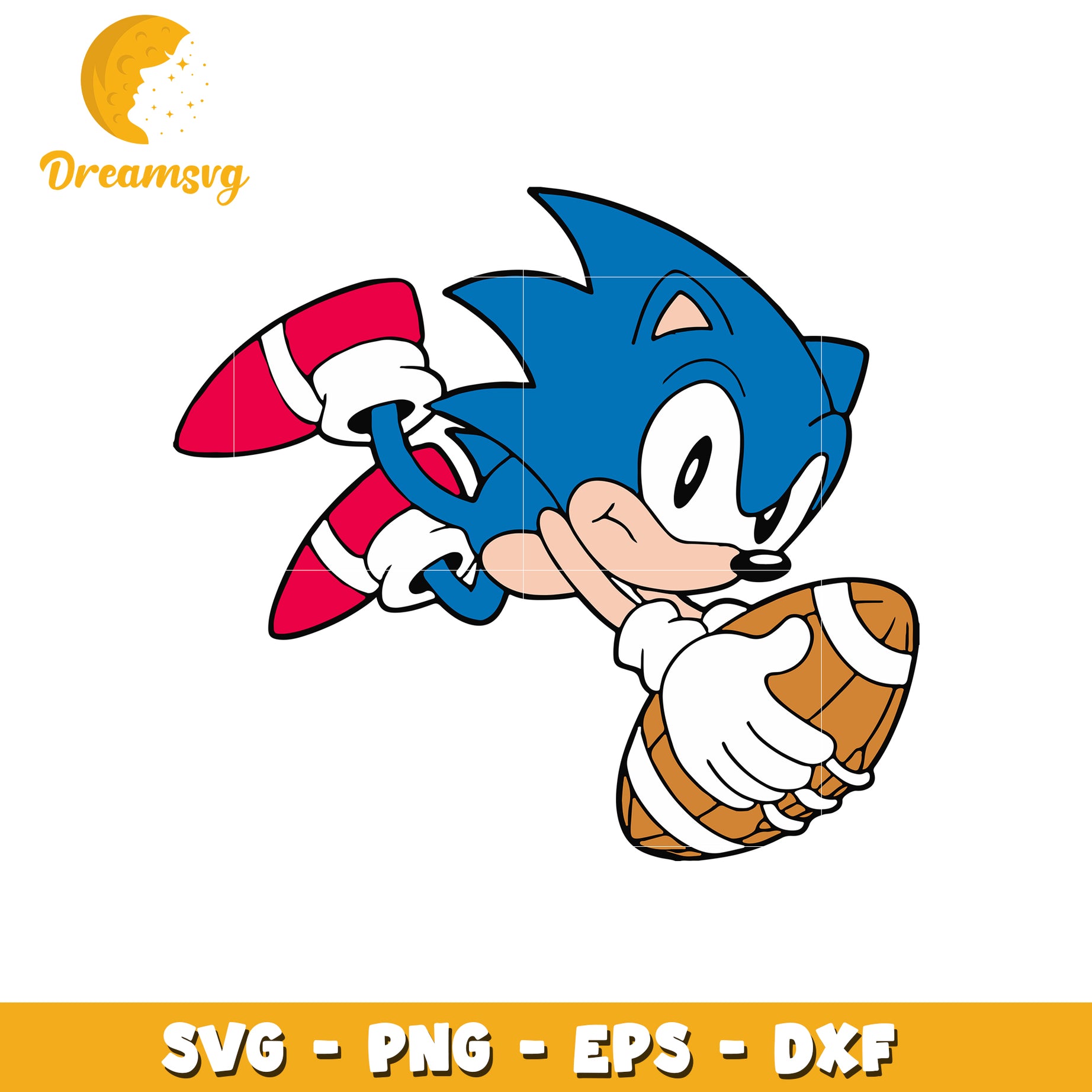 Sonic the Hedgehog Football SVG Cut File