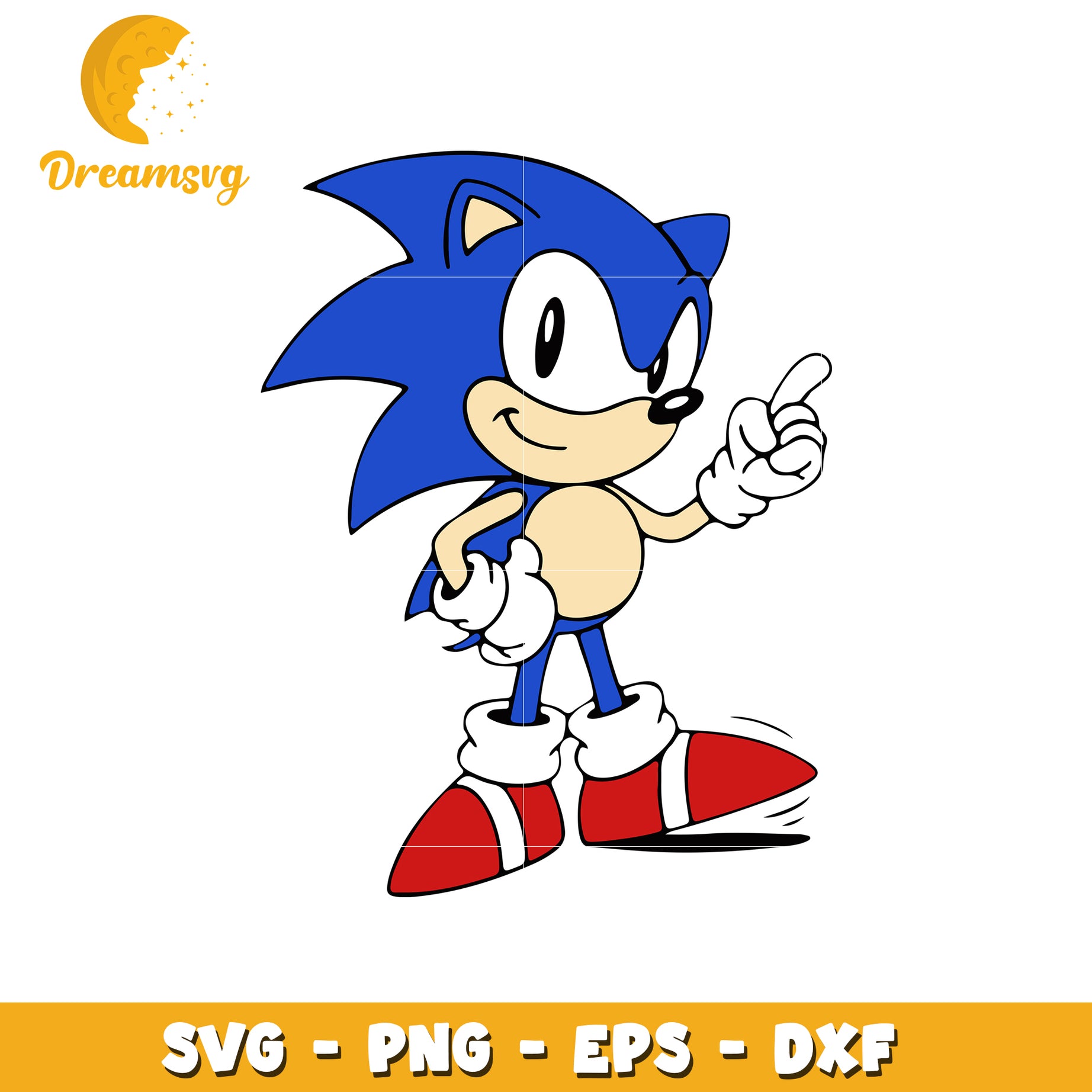 Sonic the Hedgehog SVG PNG EPS DXF Files