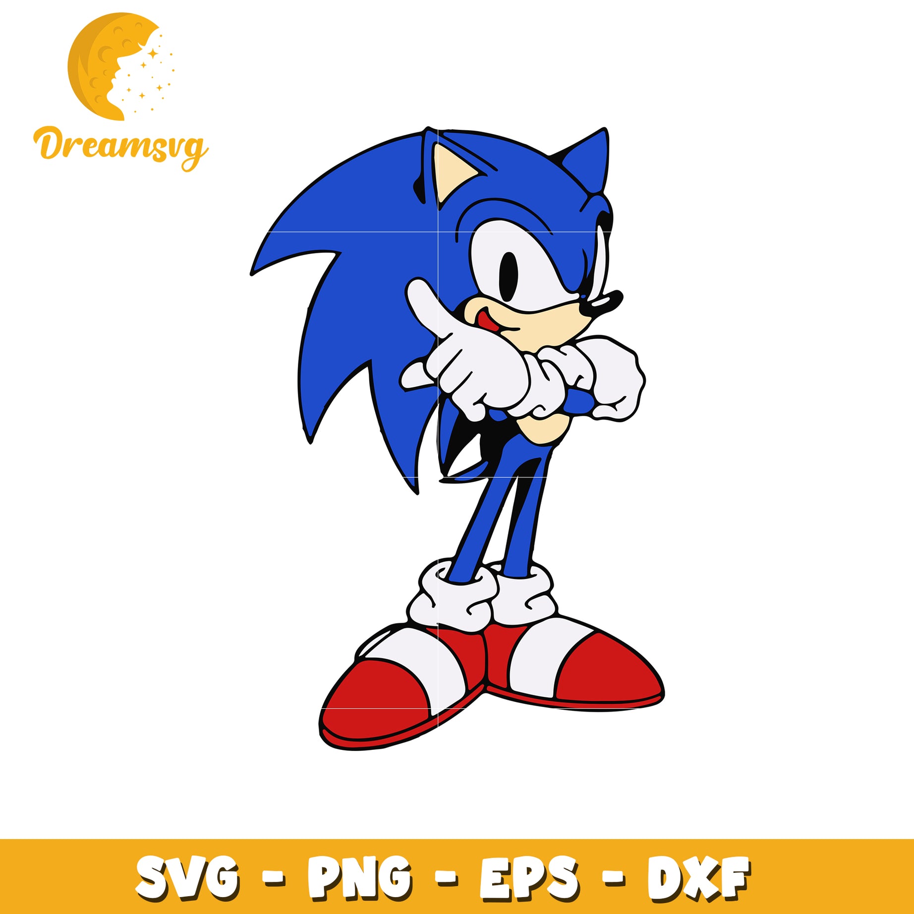 Sonic the Hedgehog SVG Vector Art Download for Crafts